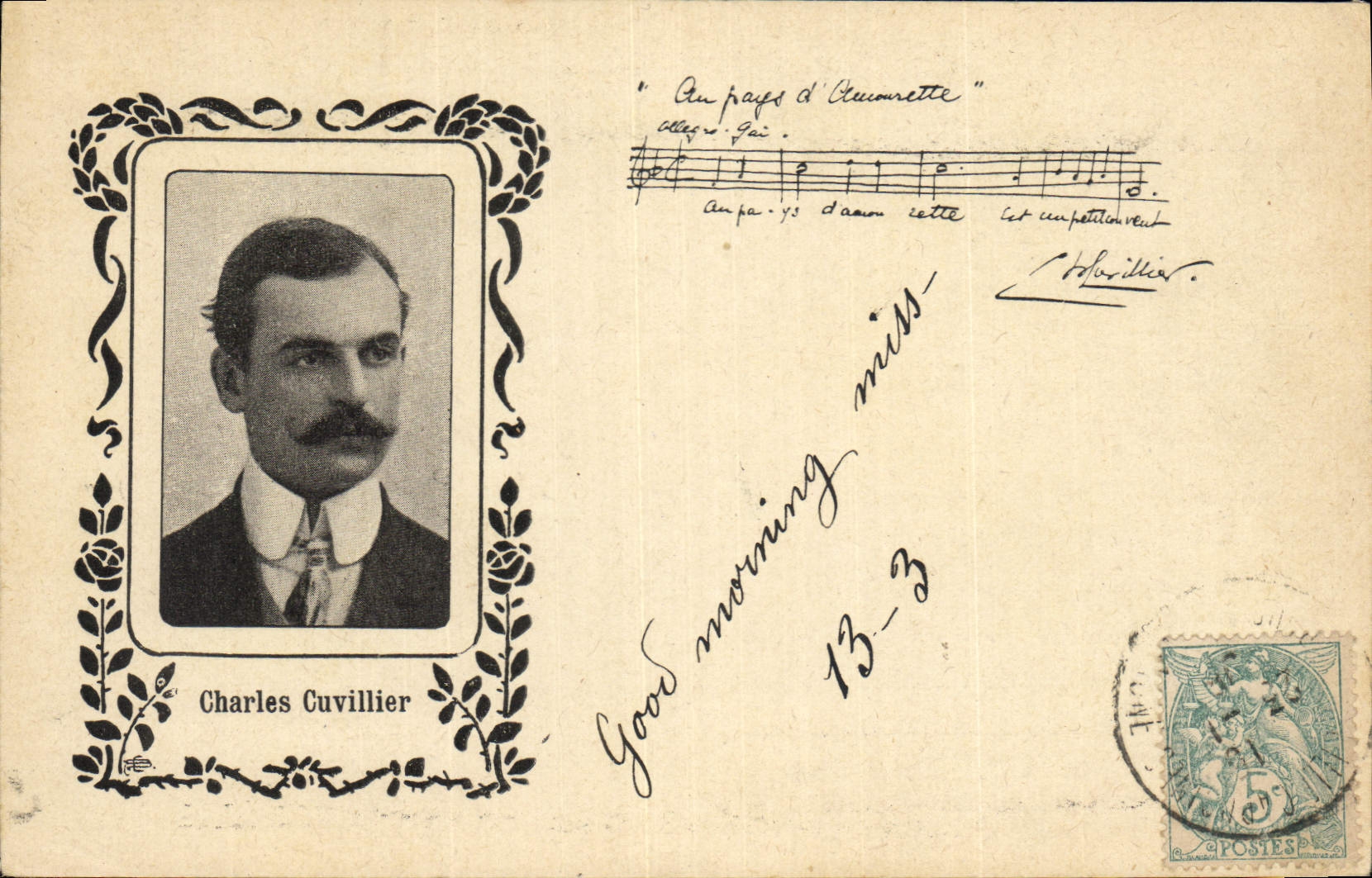 Postal Charles Cuvillier Le el viernes la ronda de la Madera dora