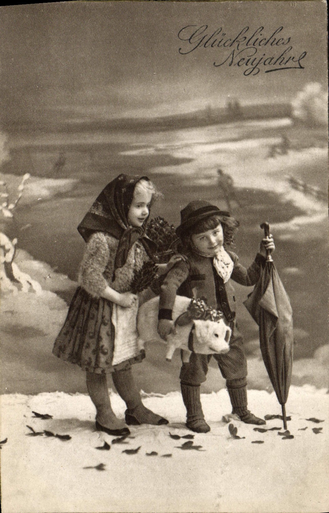 CPA Cochon Porc Enfants 