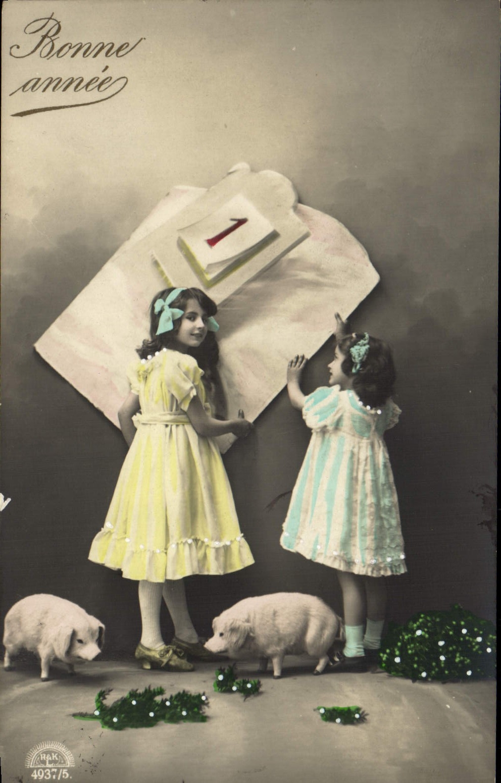 CPA Cochon Porc Enfants 