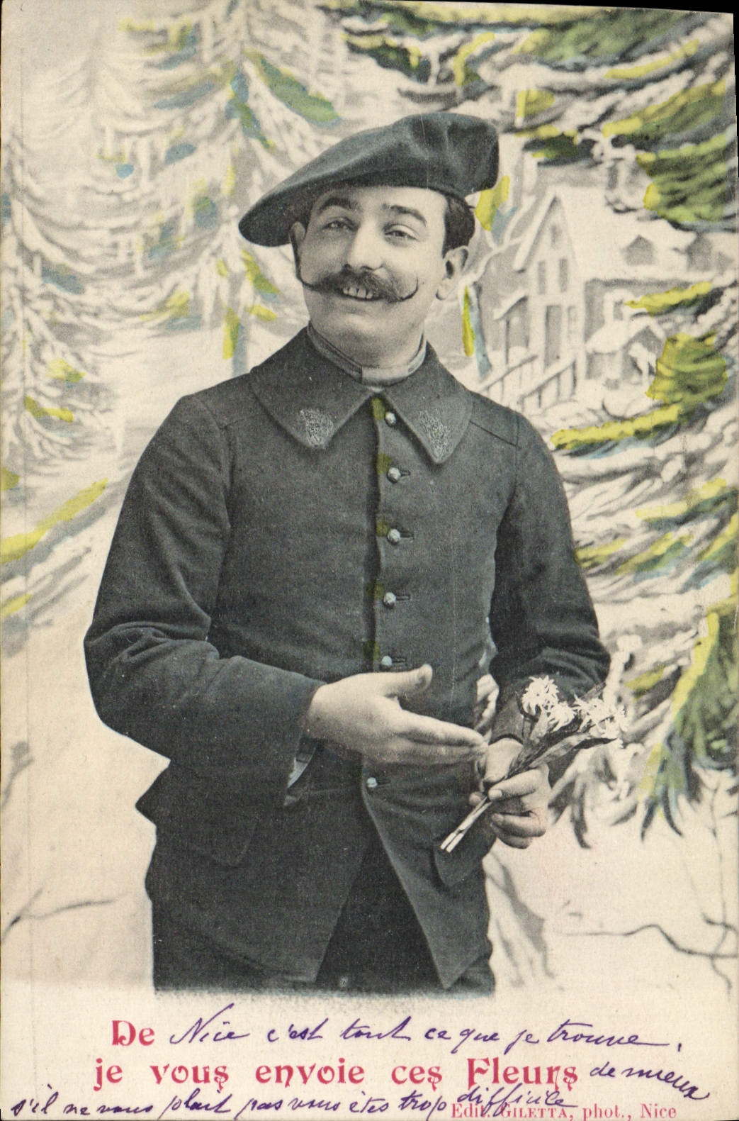 Vintage Postcard Militaria Nice Alpine hunters