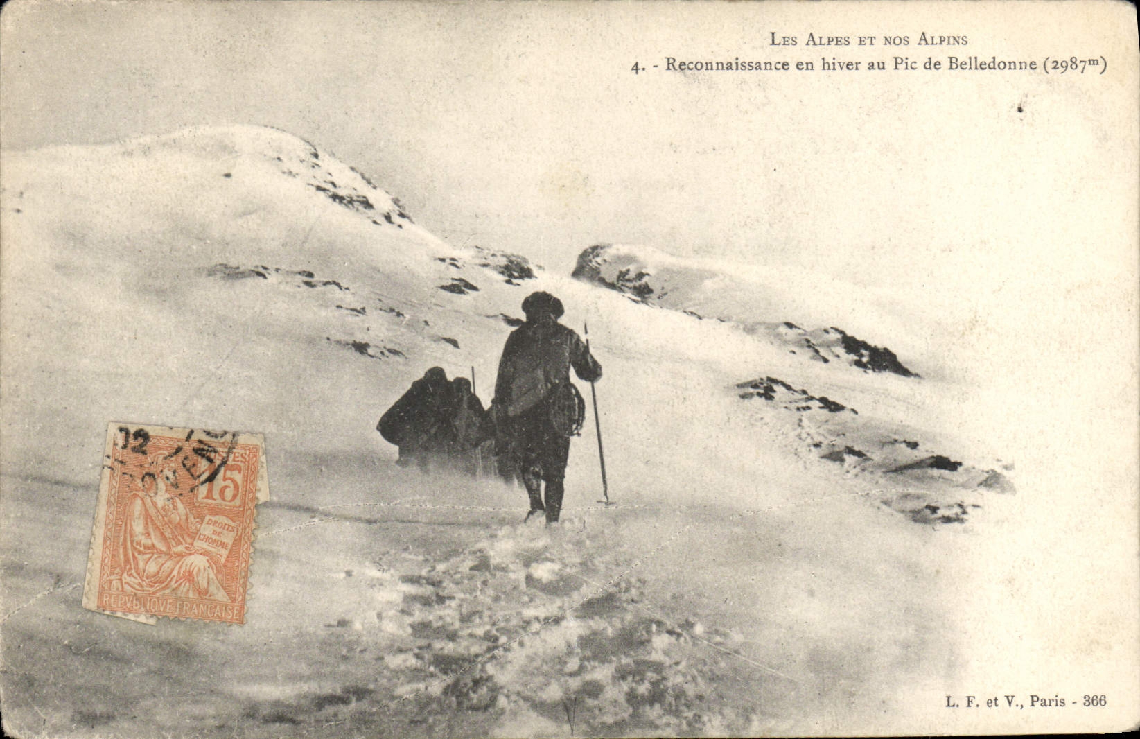 CPA Militaria Chasseurs alpins Les Alpes et nos Alpins Reconnaissance en hiver au Pic de Belledonne 
