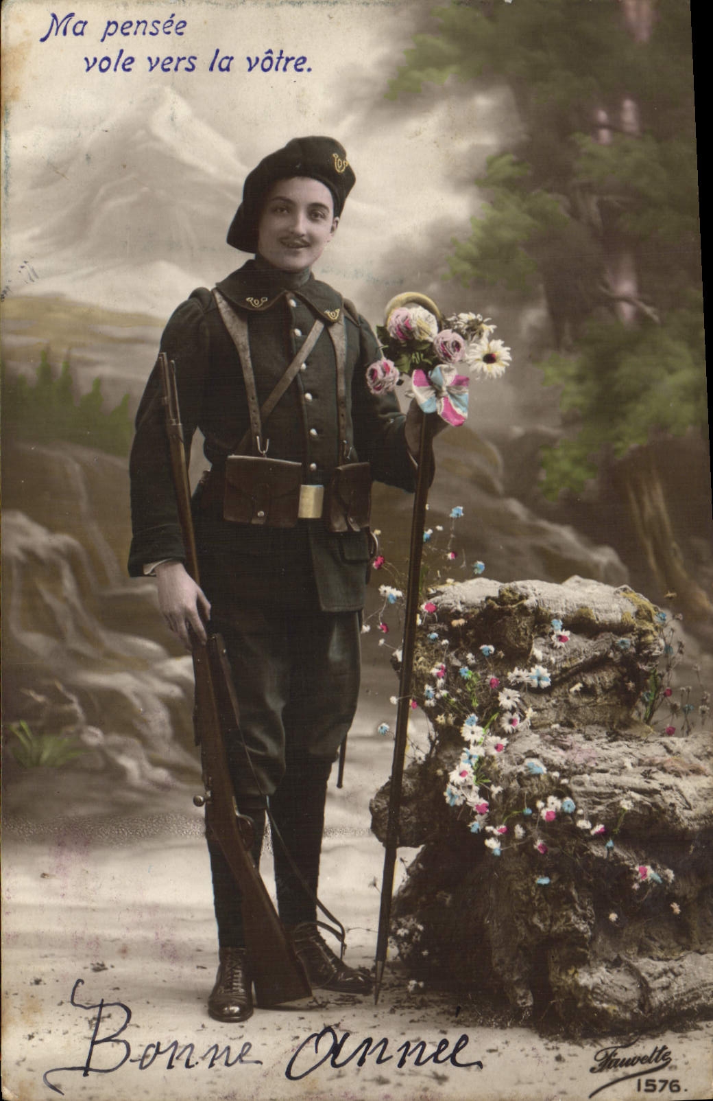 CPA Militaria Chasseurs alpins 