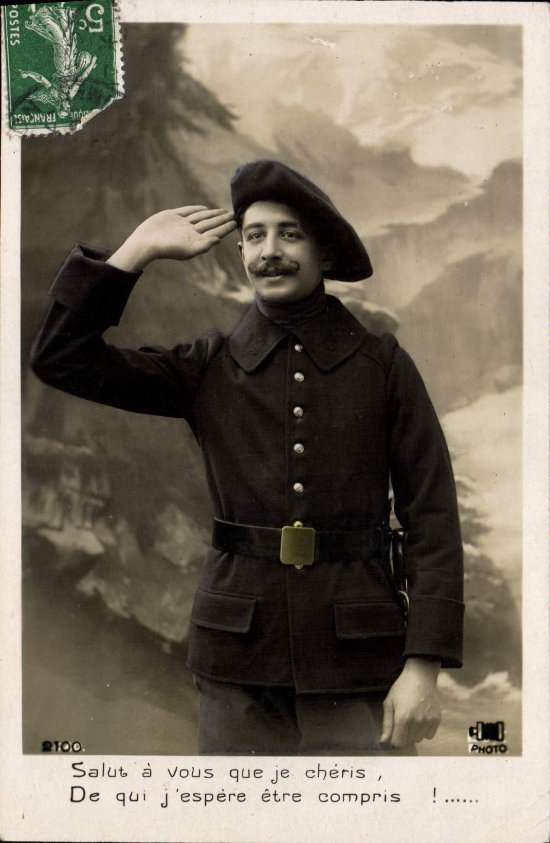 CPA Militaria Chasseurs alpins 