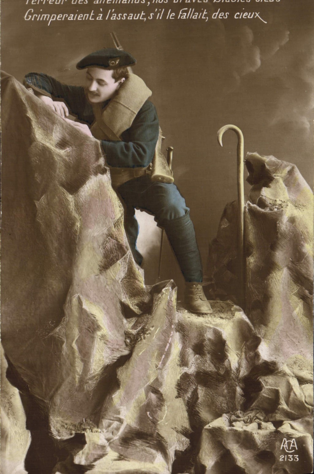 CPA Militaria Chasseurs alpins Diables bleus 