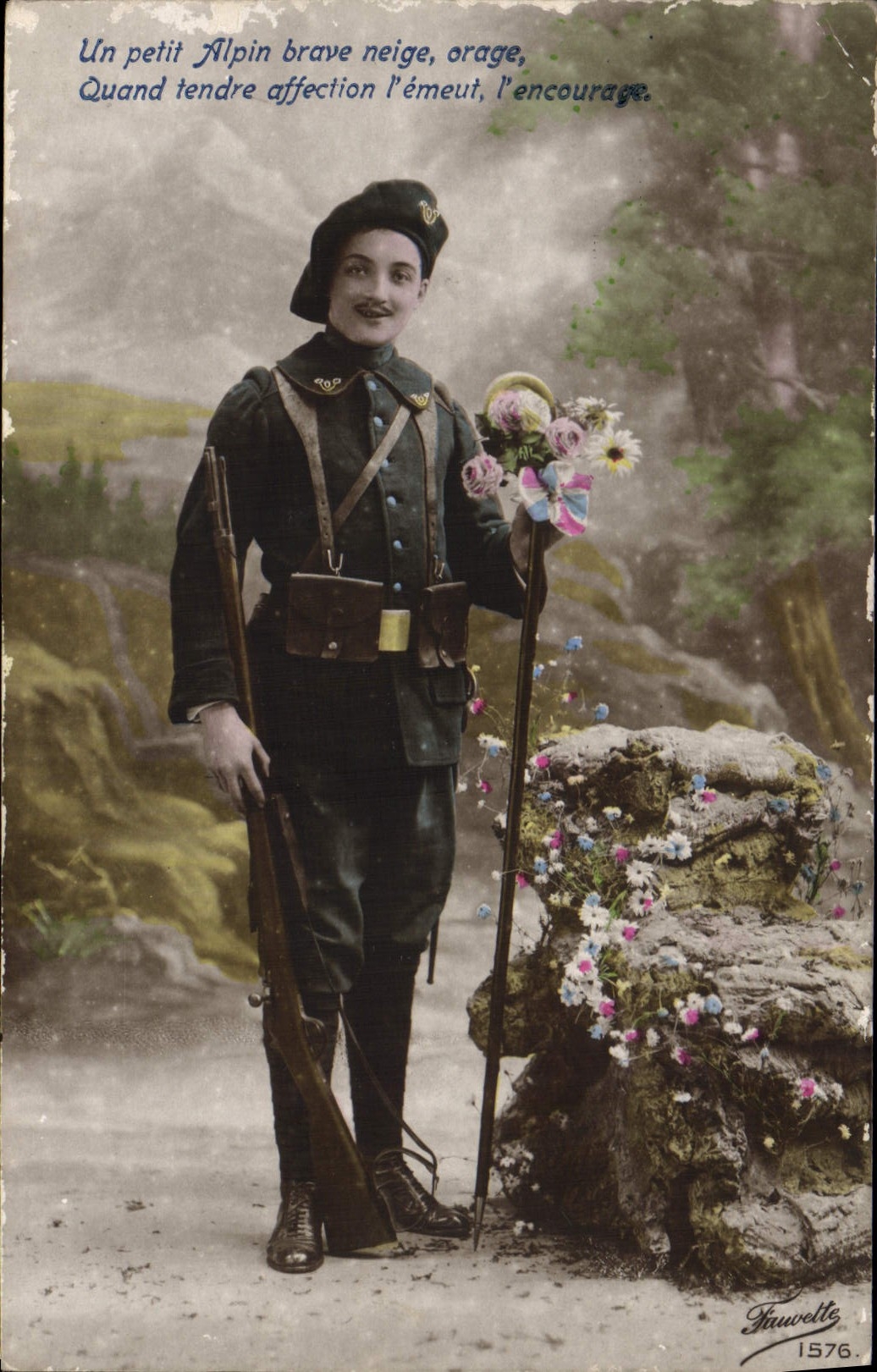 CPA Militaria Chasseurs alpins 