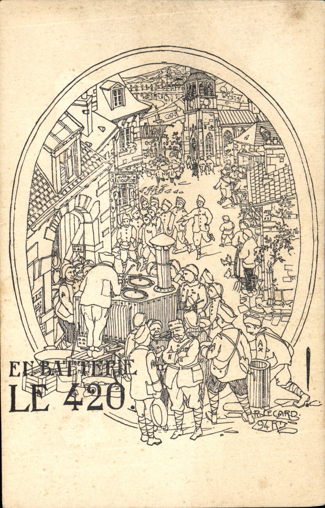 Vintage Postcard Militaria Out of battery 420