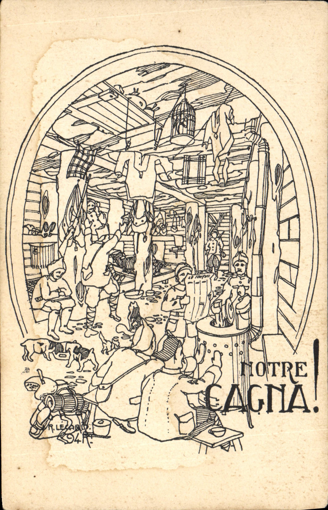 CPA Militaria Notre Cagna ! 