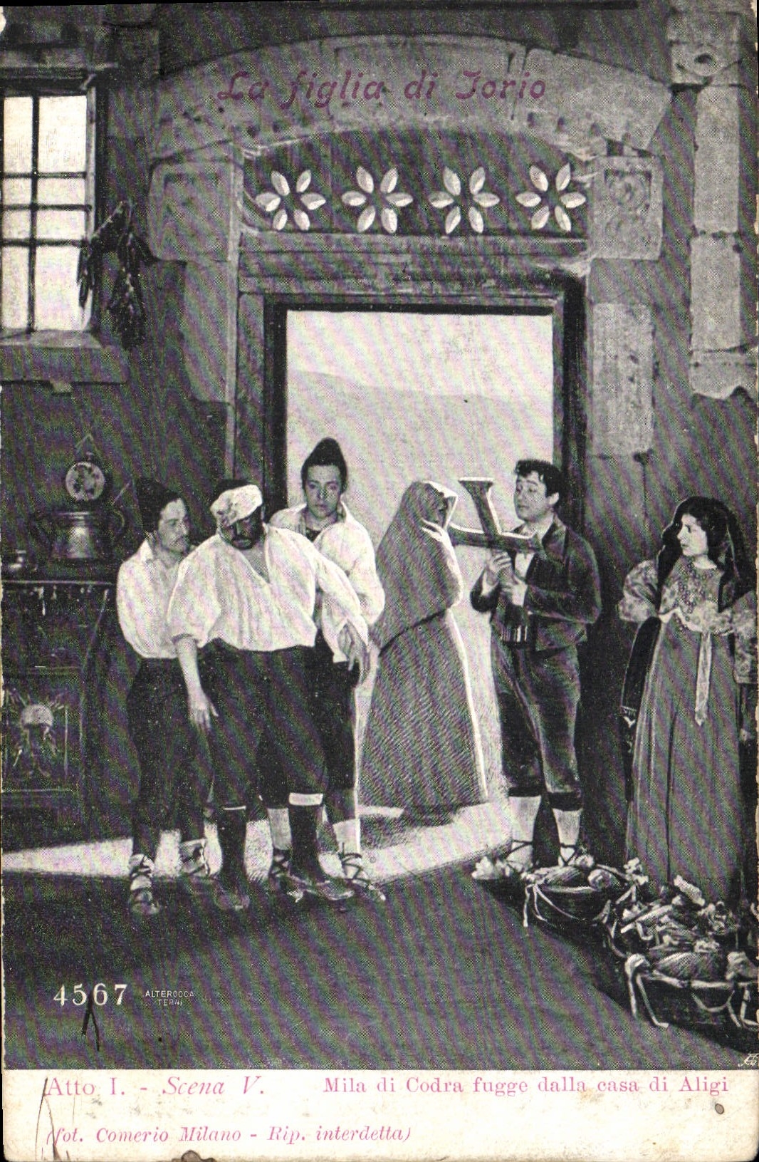 Vintage Postcard Theater Figlioa di Torio