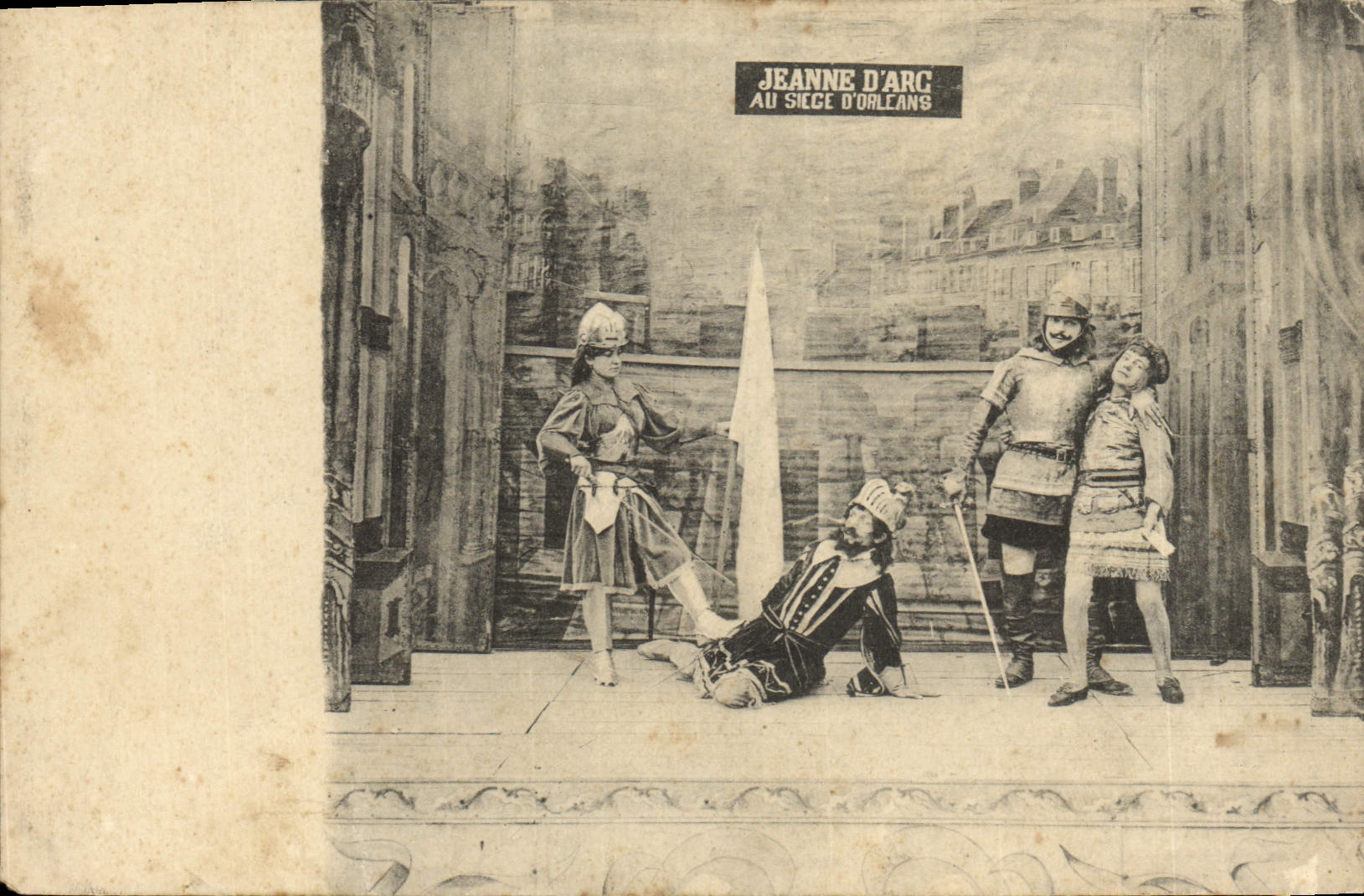 Vintage Postcard Theater Joan of Arc with the seat of Orleans