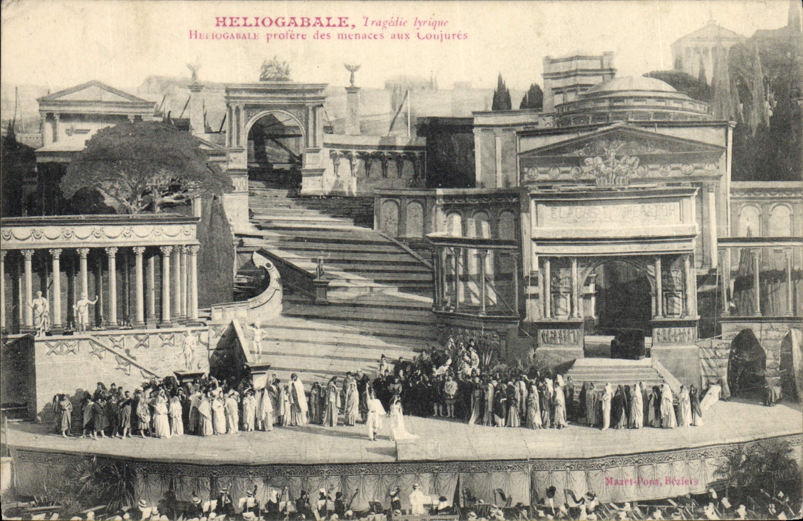 Vintage Postcard Theater lyric Heliogabale Tragedy