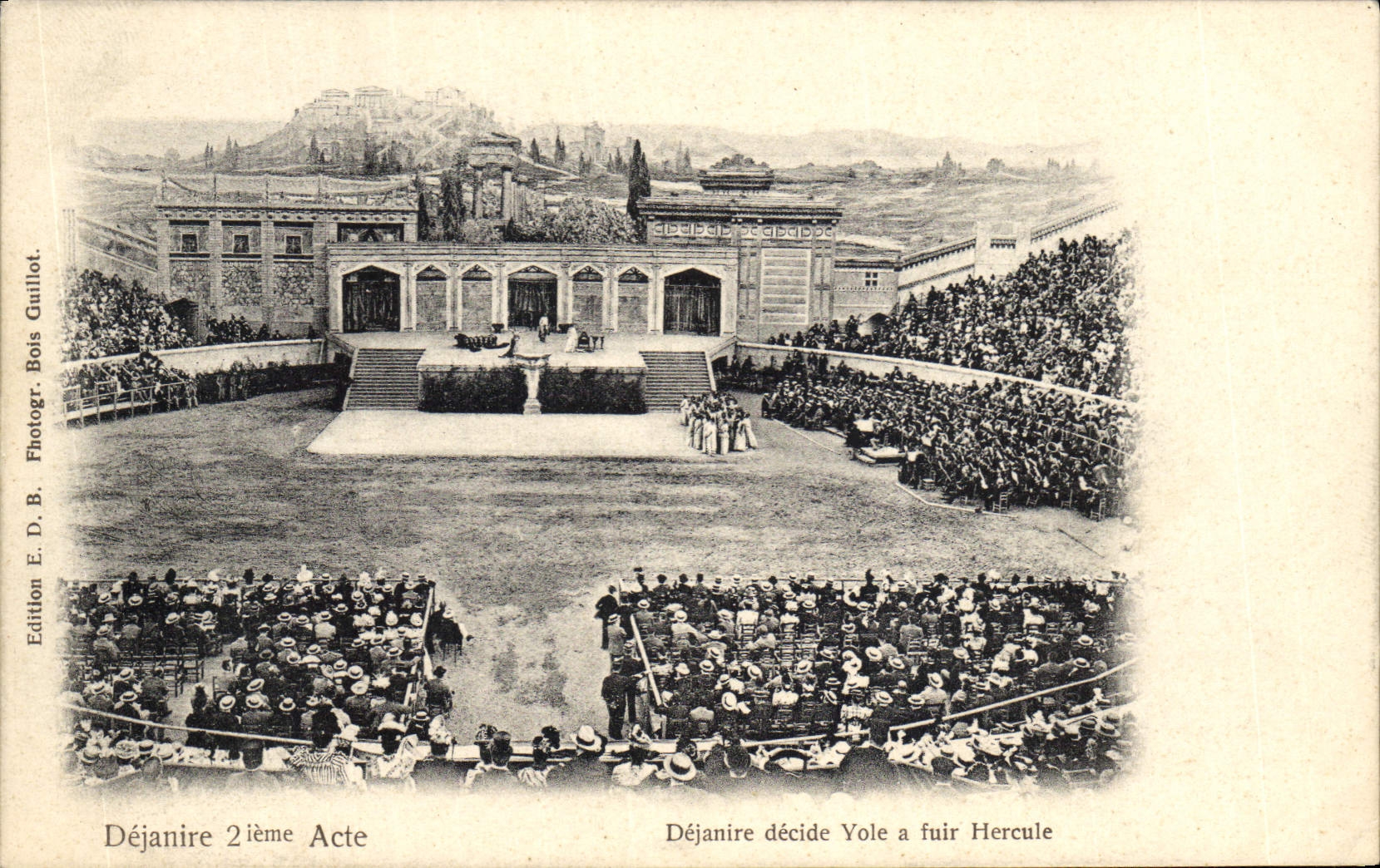 Vintage Postcard Theater Dejanire decides Yole has to flee Hercules