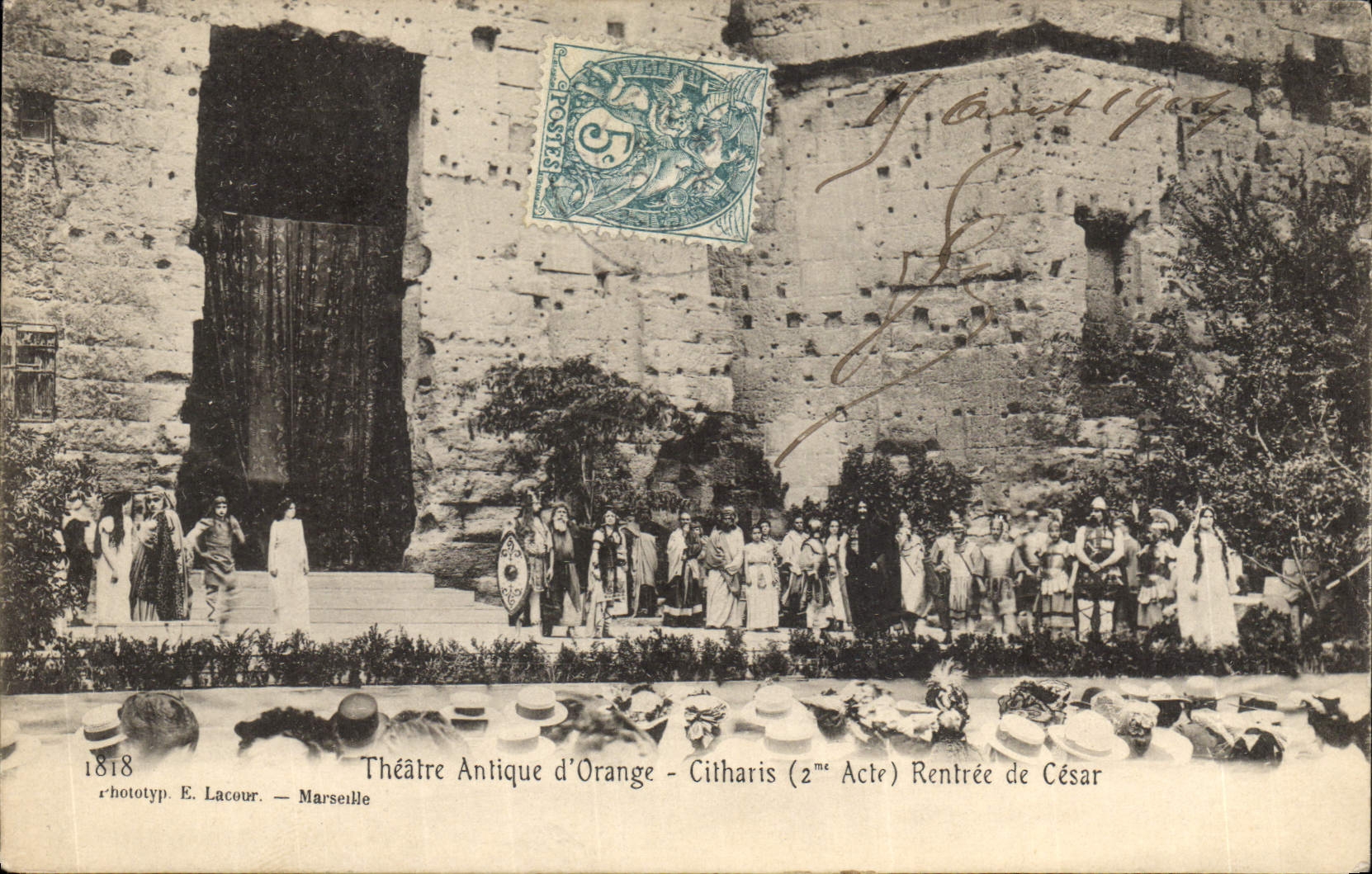 Postal Teatro antiguo de Naranja Citharis Volver a entrar de César