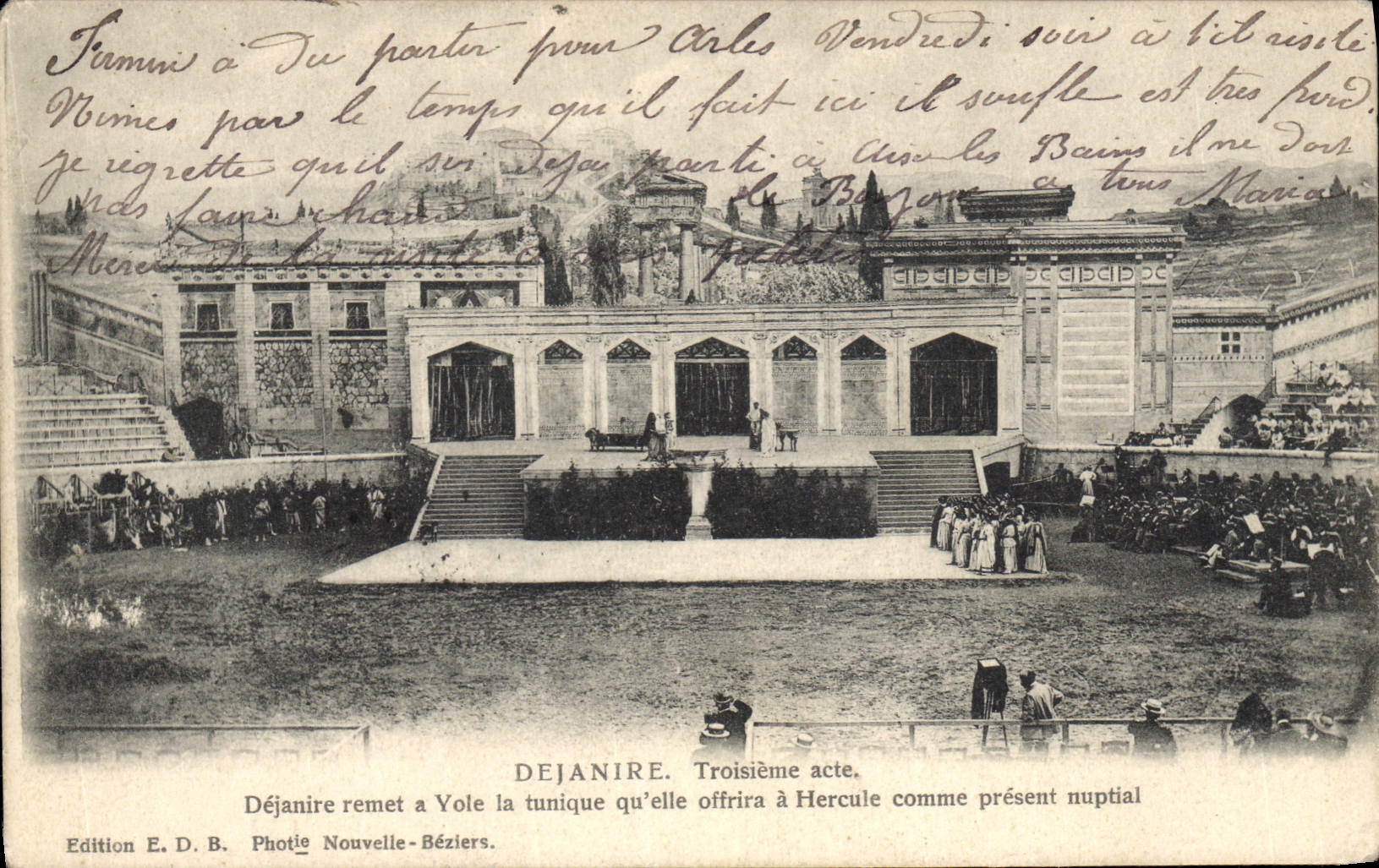 Vintage Postcard Theater Dejanire Third Dejanire act gives has Yole the tunic which it will offira has Hercules