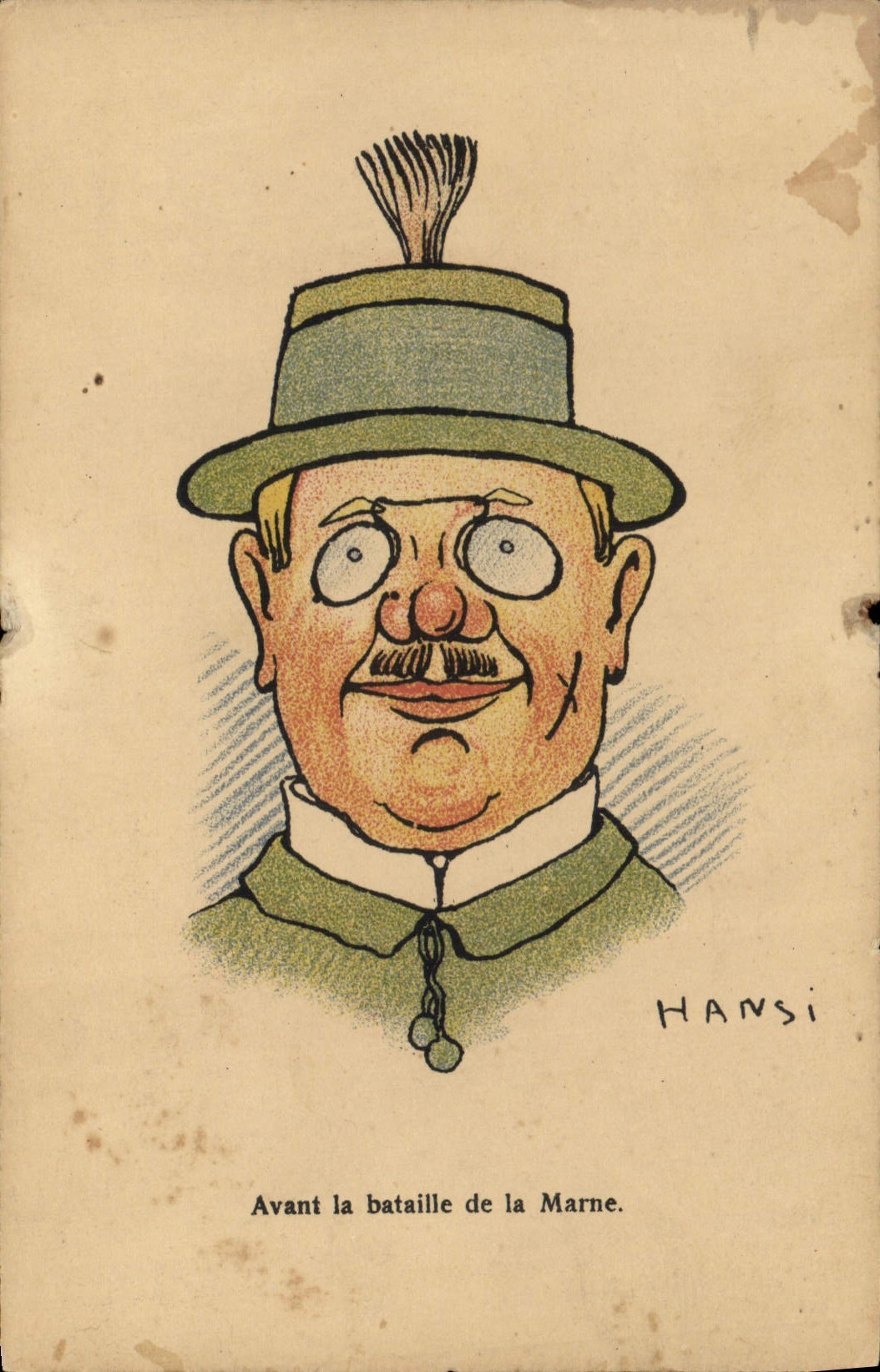 Postal Fantasia Ilustrador Hansi antes de la batalla de la Marga Militaria