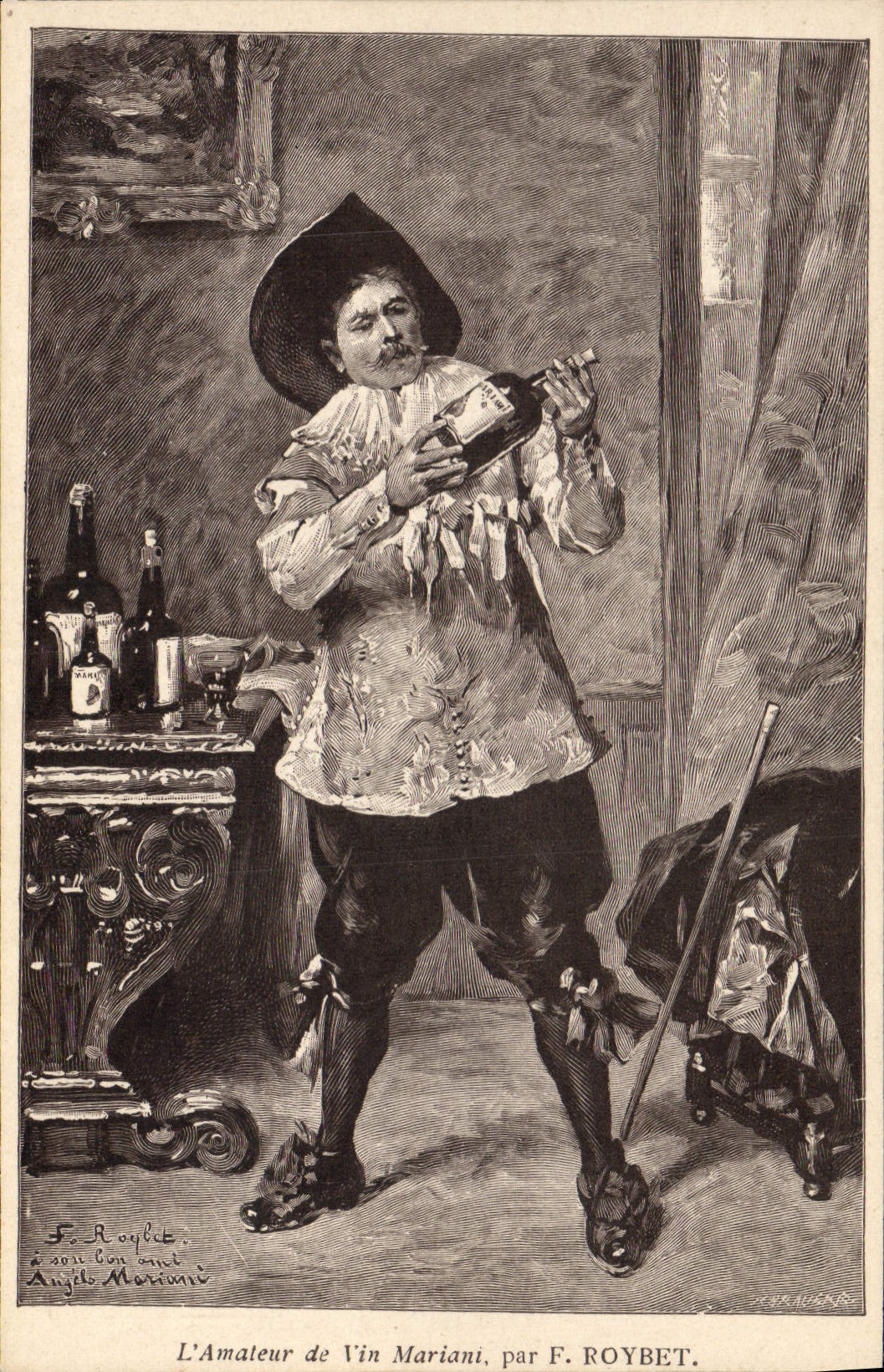 Vintage Postcard Fantasy Illustrator Album Mariani Roybet Musketeer