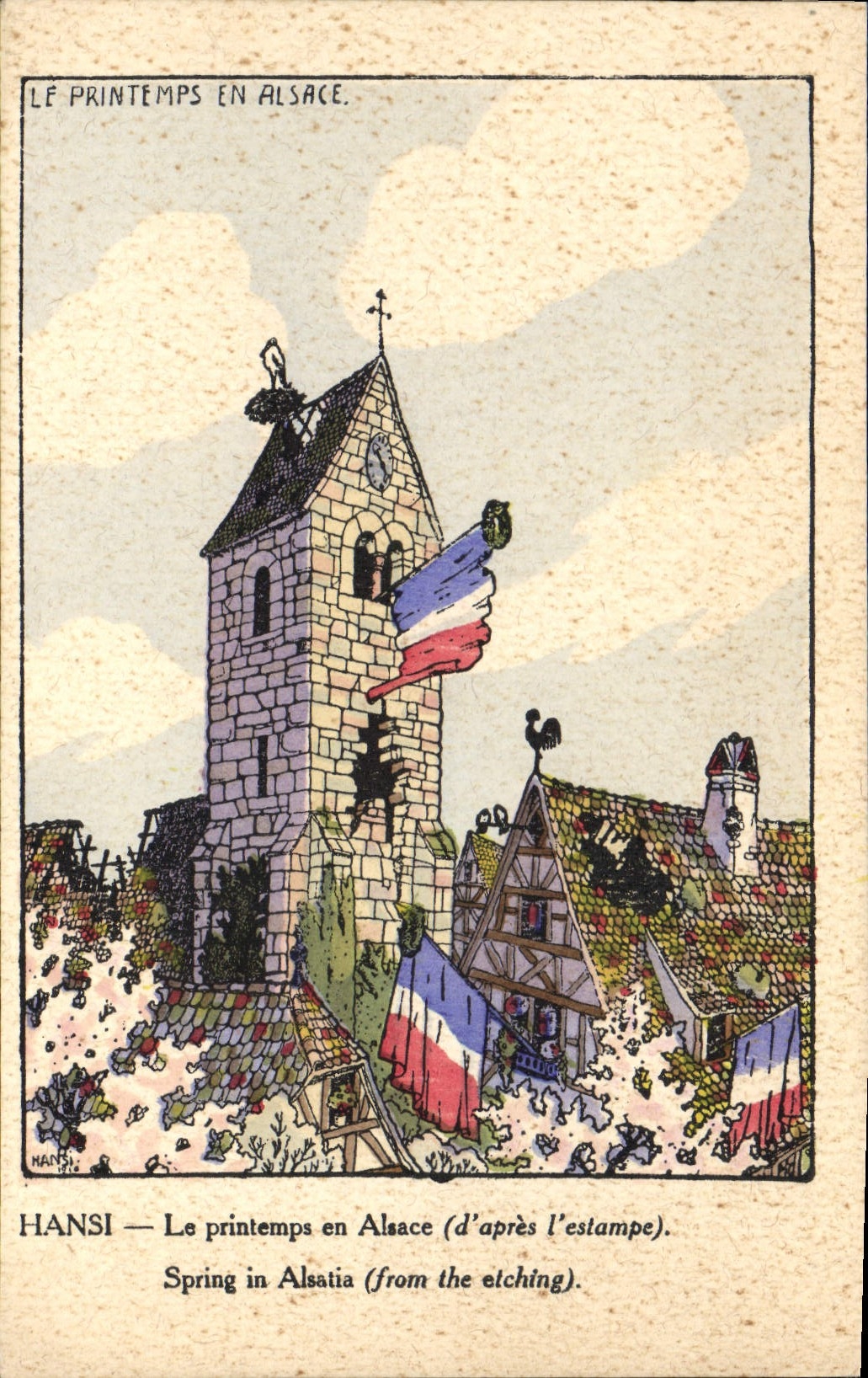 CPA Fantaisie Illustrateur Hansi Le printemps en Alsace 