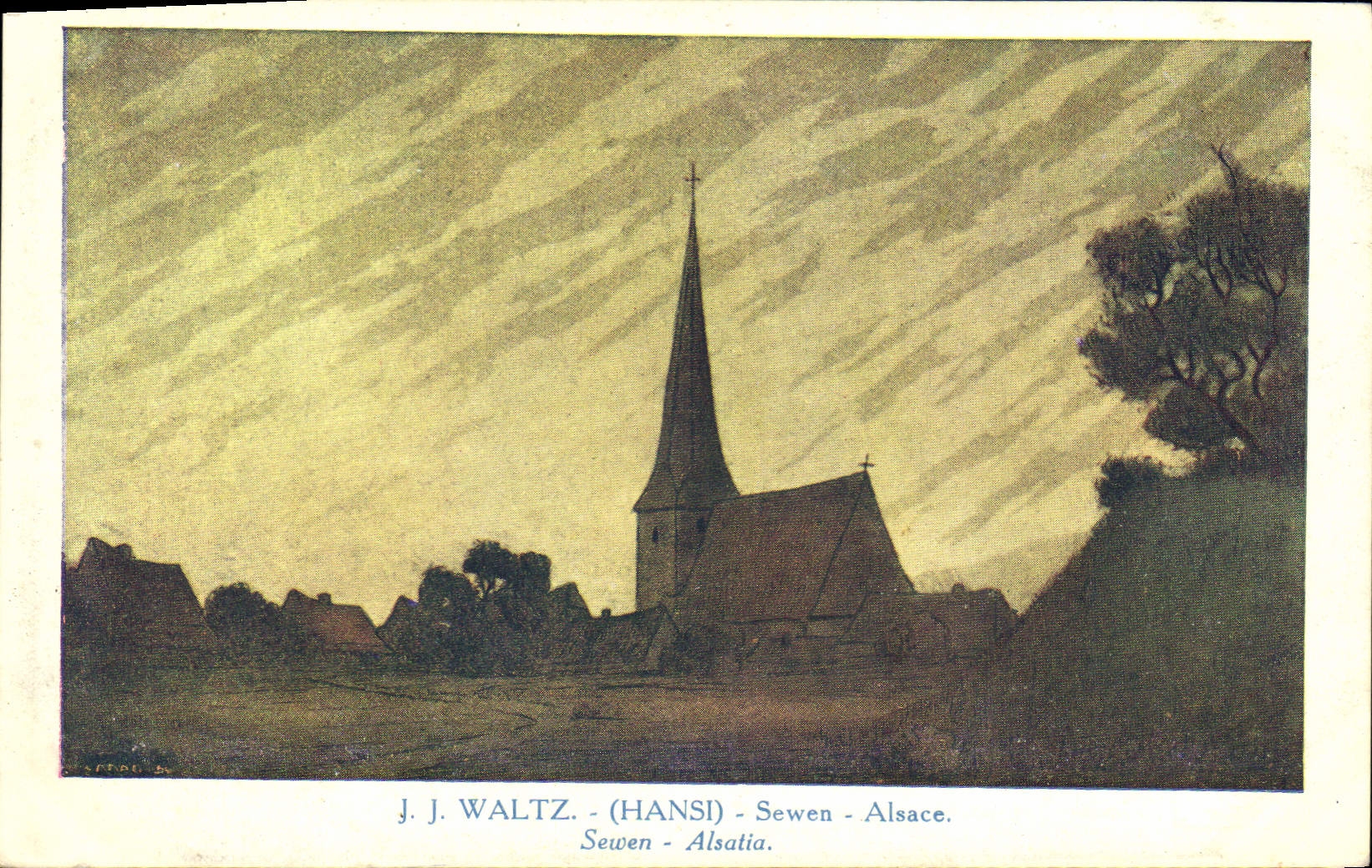 Vintage Postcard Fantasy Illustrator Hansi Alsace Sewen