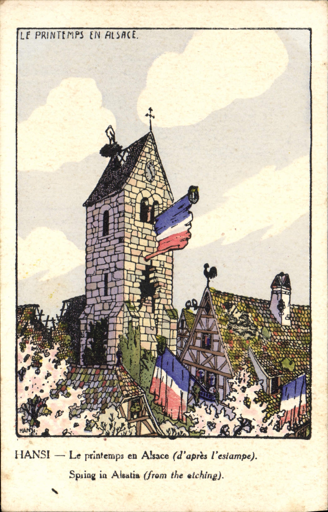 CPA Fantaisie Illustrateur Hansi Alsace Le printemps en Alsace