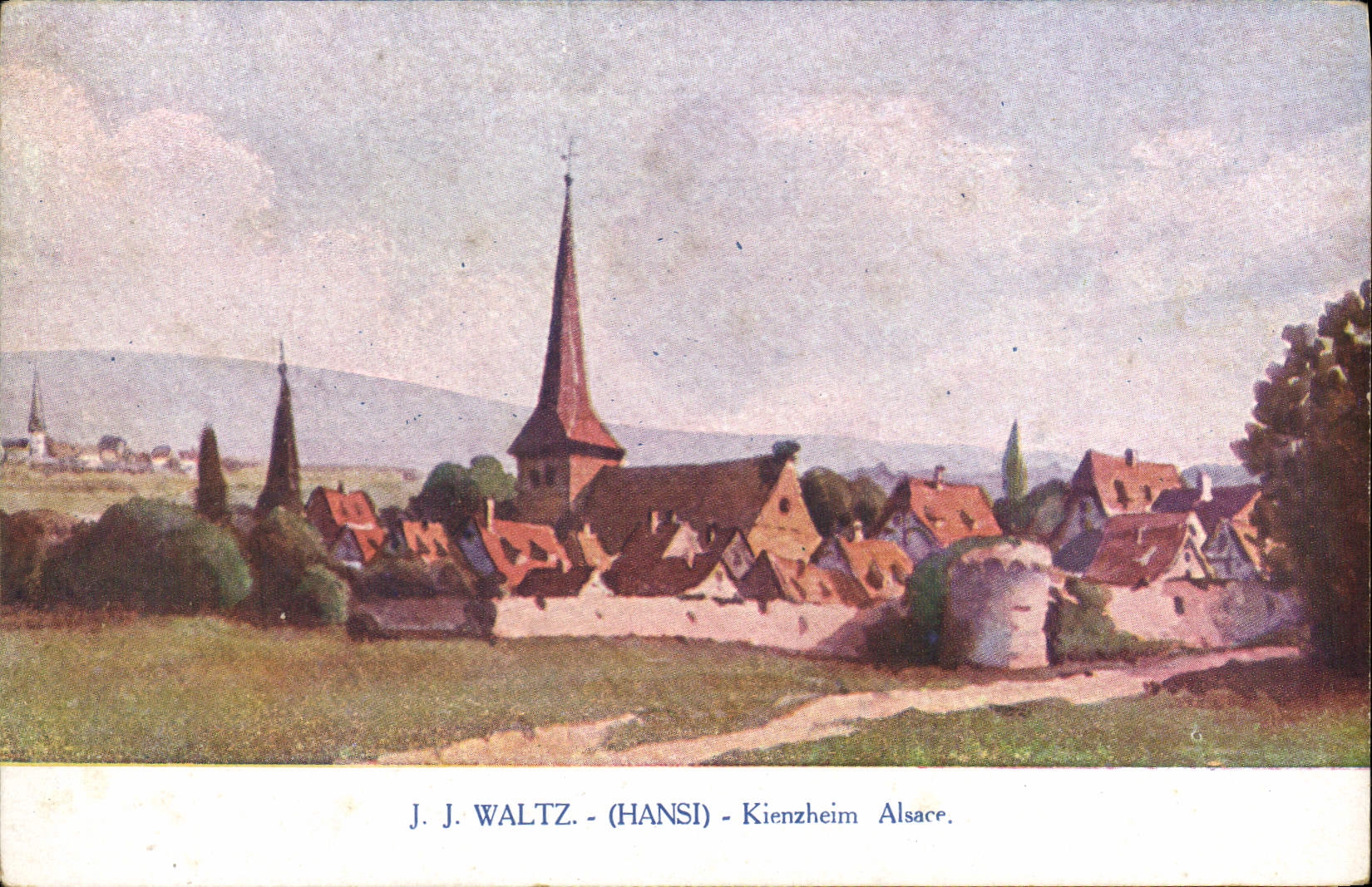 Vintage Postcard Fantasy Illustrator Hansi Alsace Kienzheim