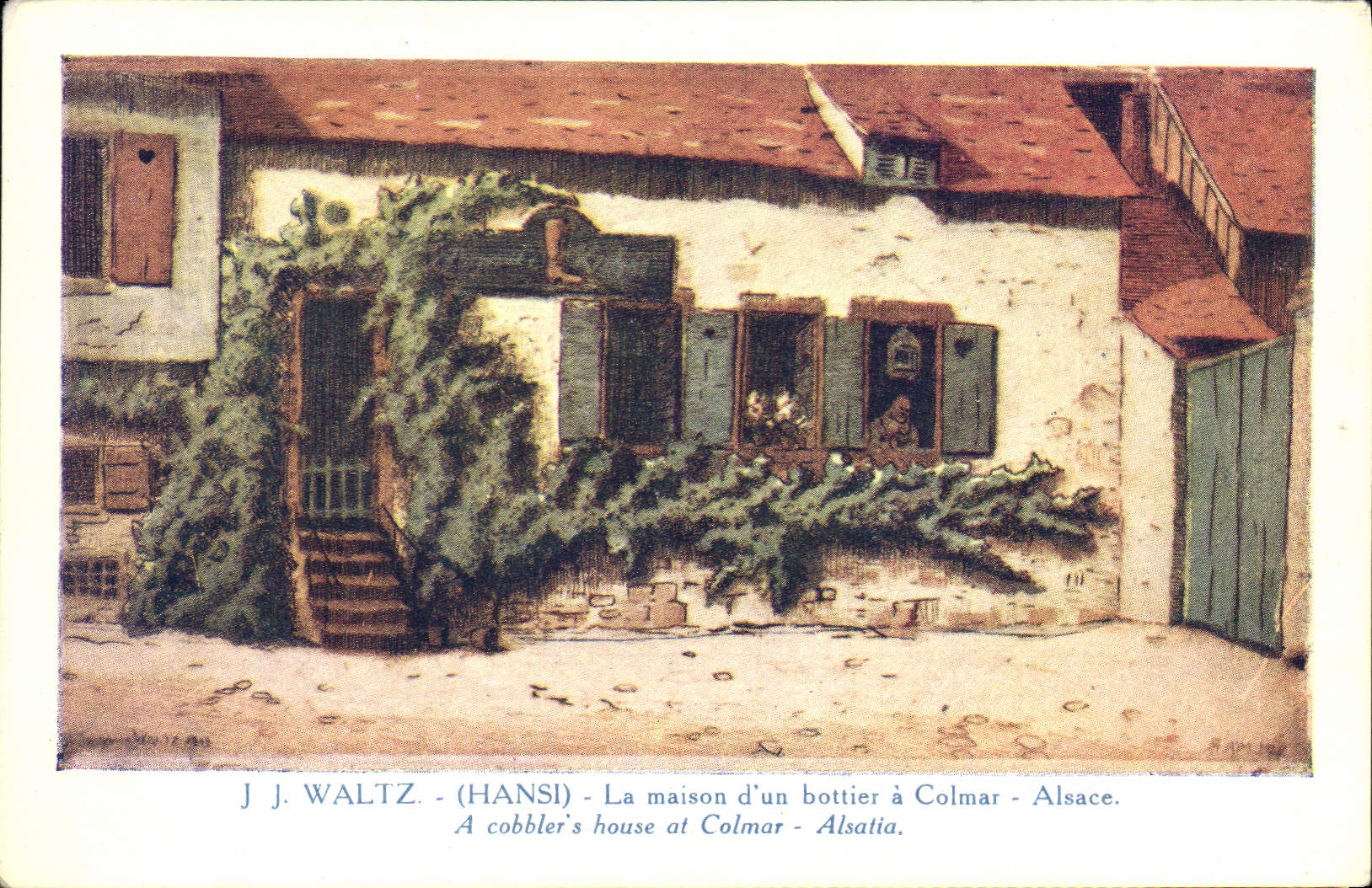 CPA Fantaisie Illustrateur Hansi Alsace La maison d'un bottier a Colmar