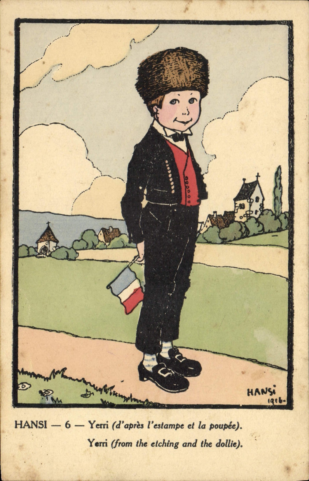 Vintage Postcard Fantasy Illustrator Hansi Alsace Yerri Child