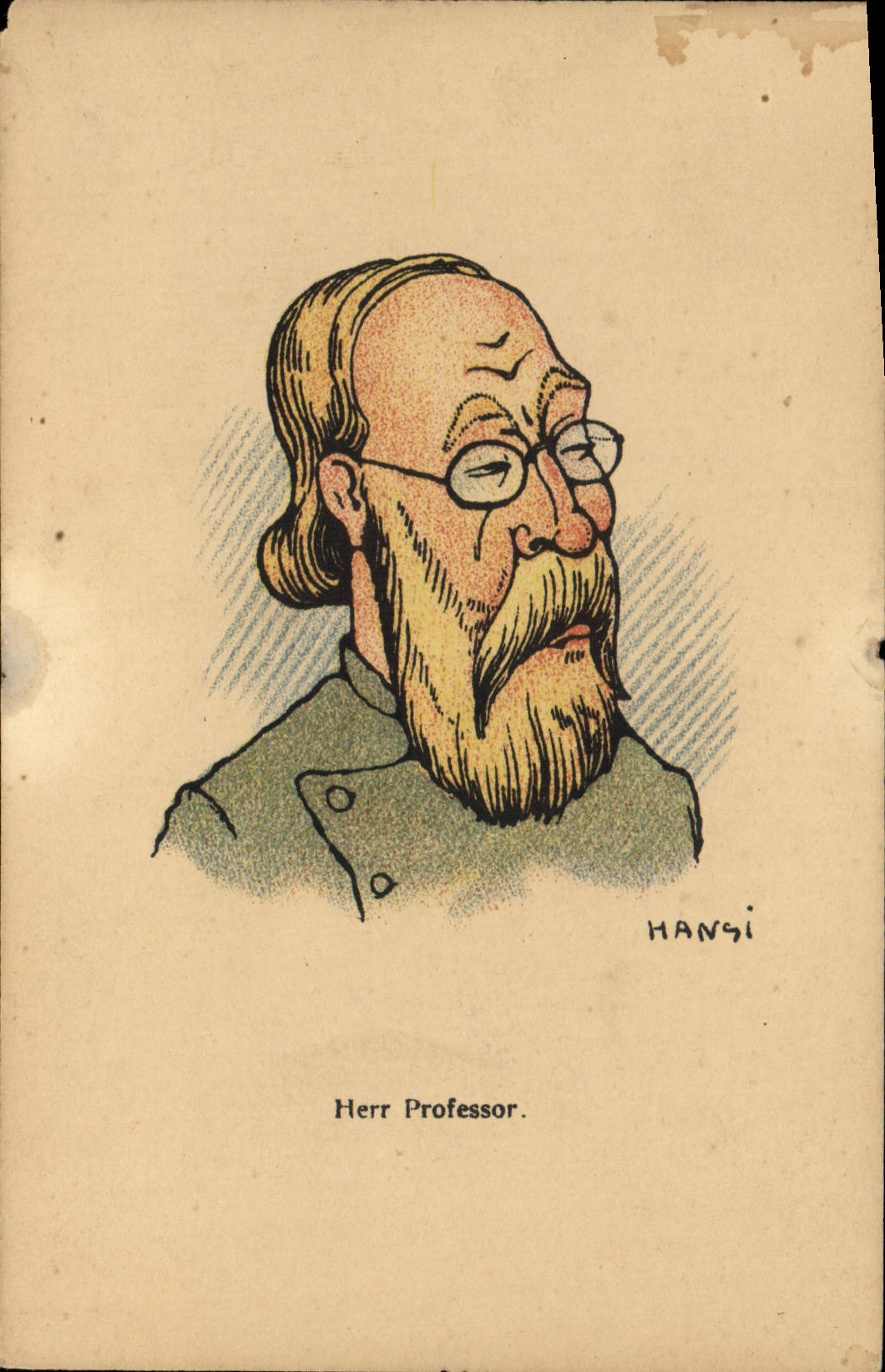 CPA Fantaisie Illustrateur Hansi Alsace Herr Professor