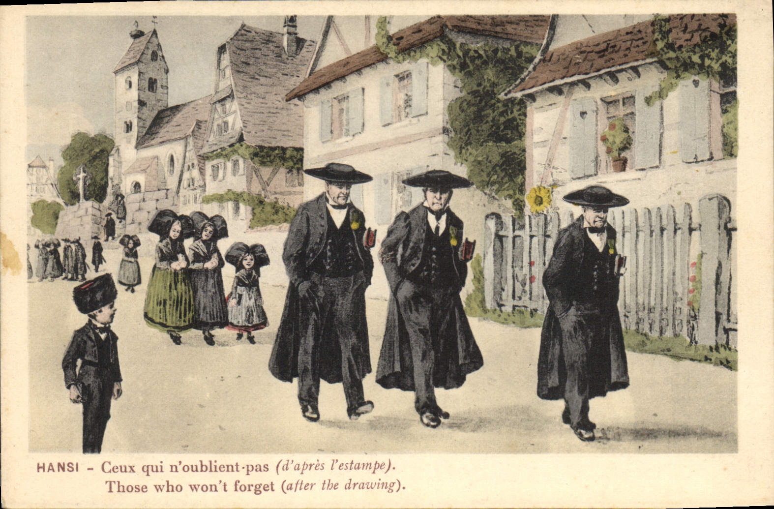 CPA Fantaisie Illustrateur Hansi Alsace Ceux qui n'oublient pas