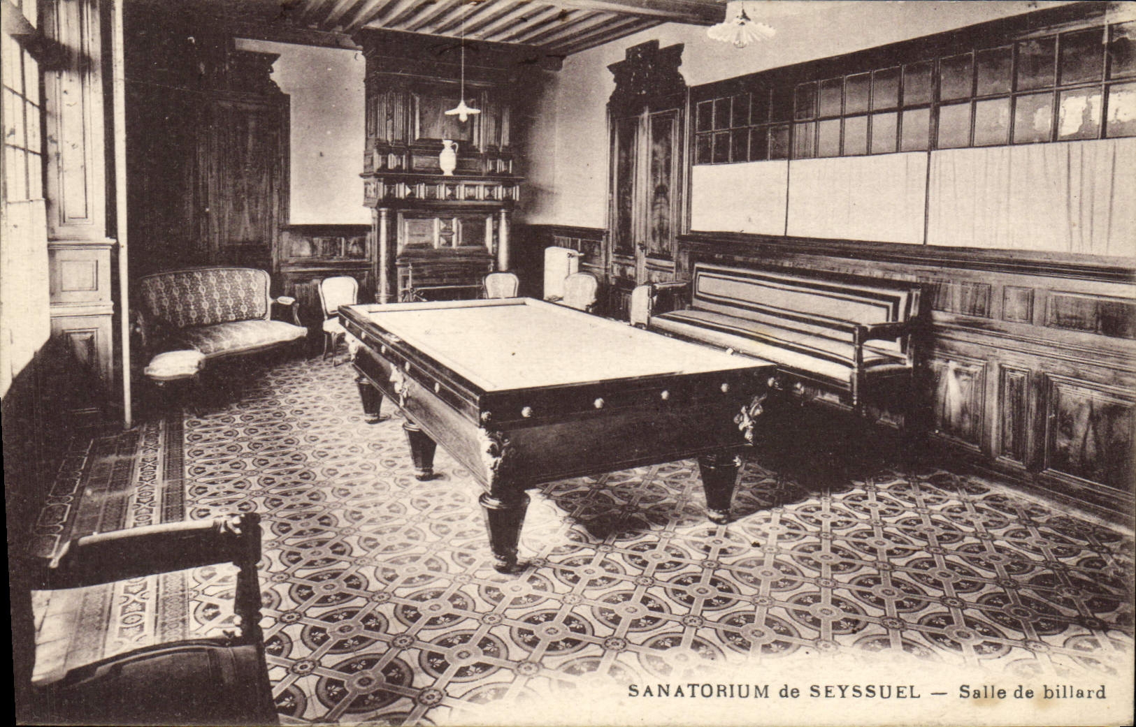 CPA Billard Sanatorium de Seyssuel Salle de billard