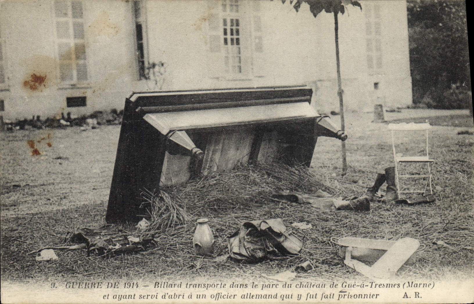 CPA Billard transporte dans le parc du chateau de Gue a Tresne Marne Militaria