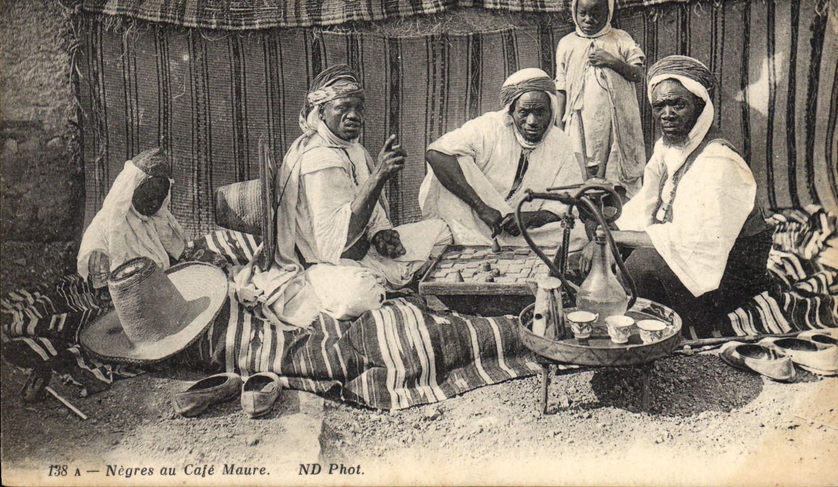 Vintage Postcard Negros with the coffee Moor