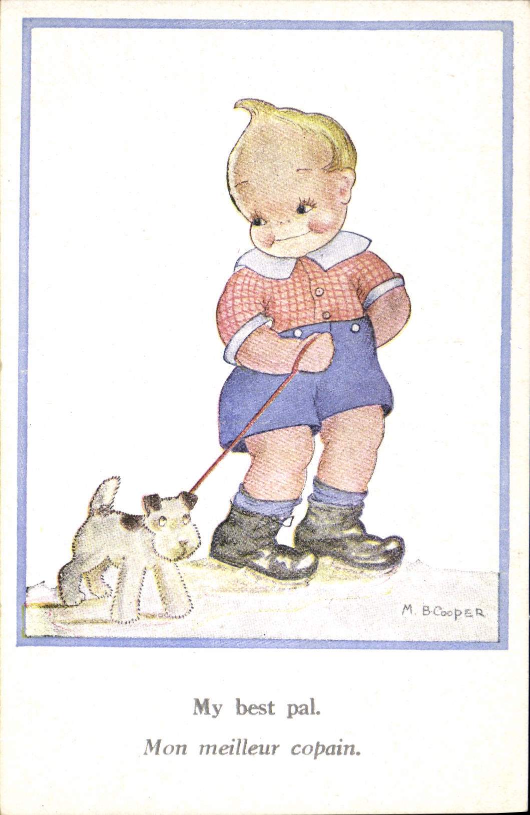 CPA Fantaisie Illustrateur Cooper Enfant My best pal chien