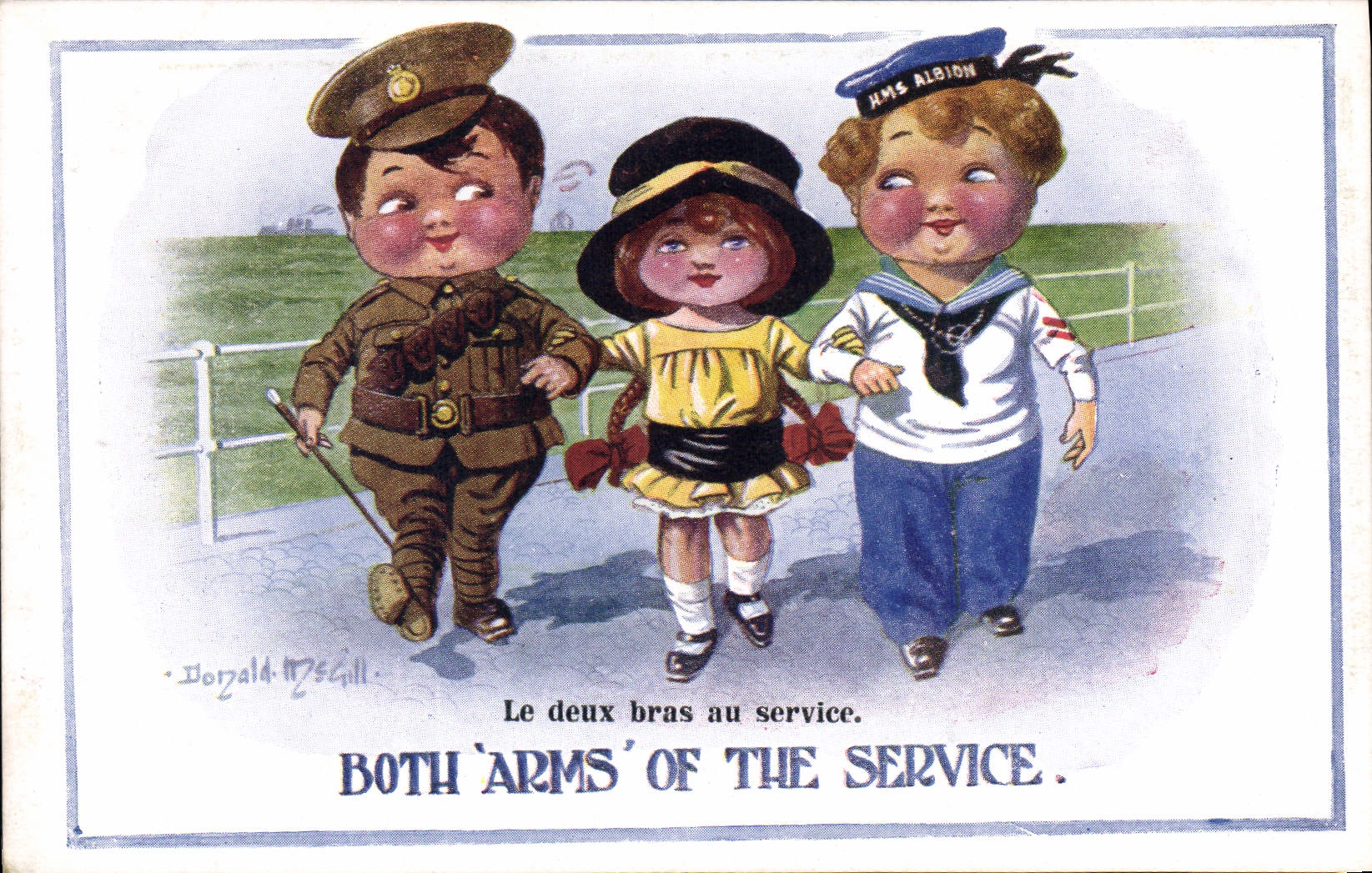 CPA Fantaisie Illustrateur Donald Mc Gill Militaria Enfants marin