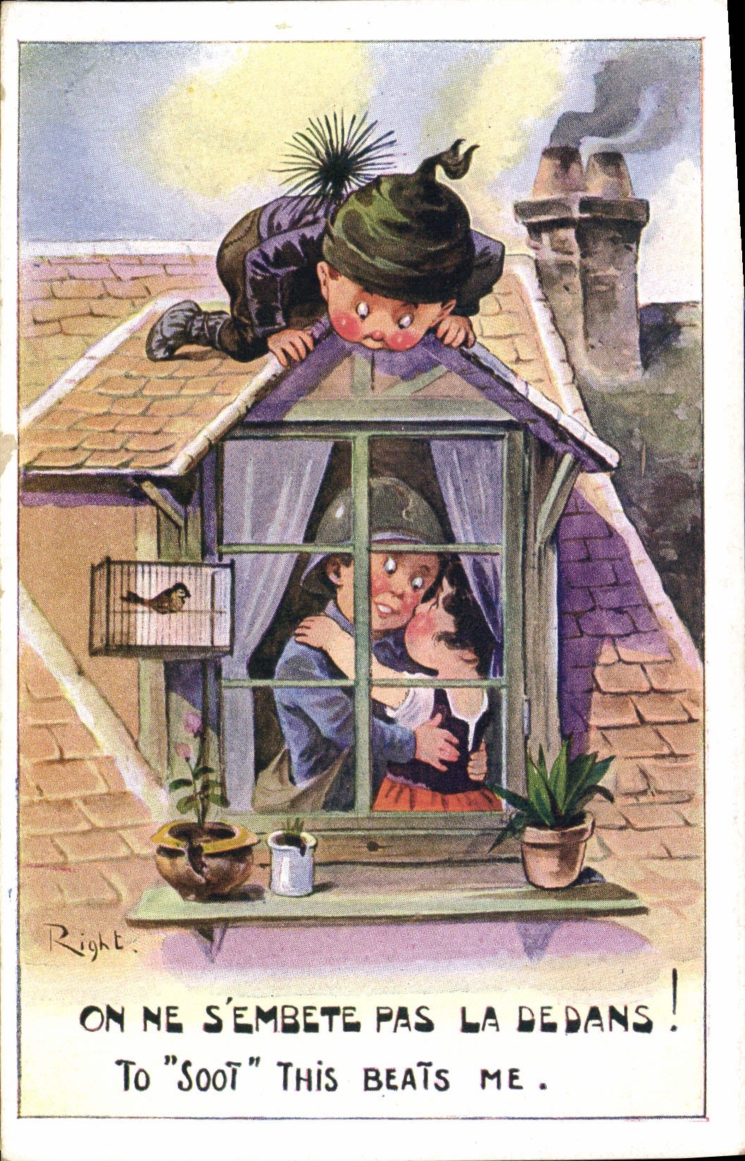 CPA Fantaisie Illustrateur Right Enfants Ramoneur