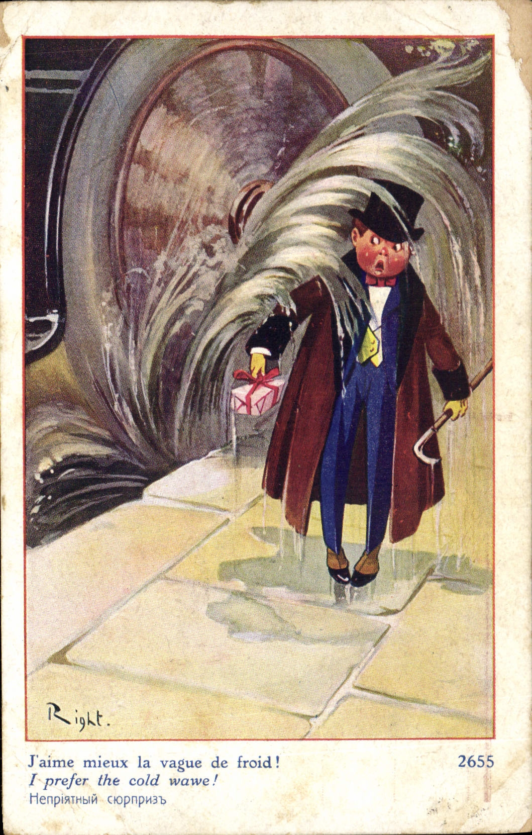 Vintage Postcard Fantasy Illustrator Right Child