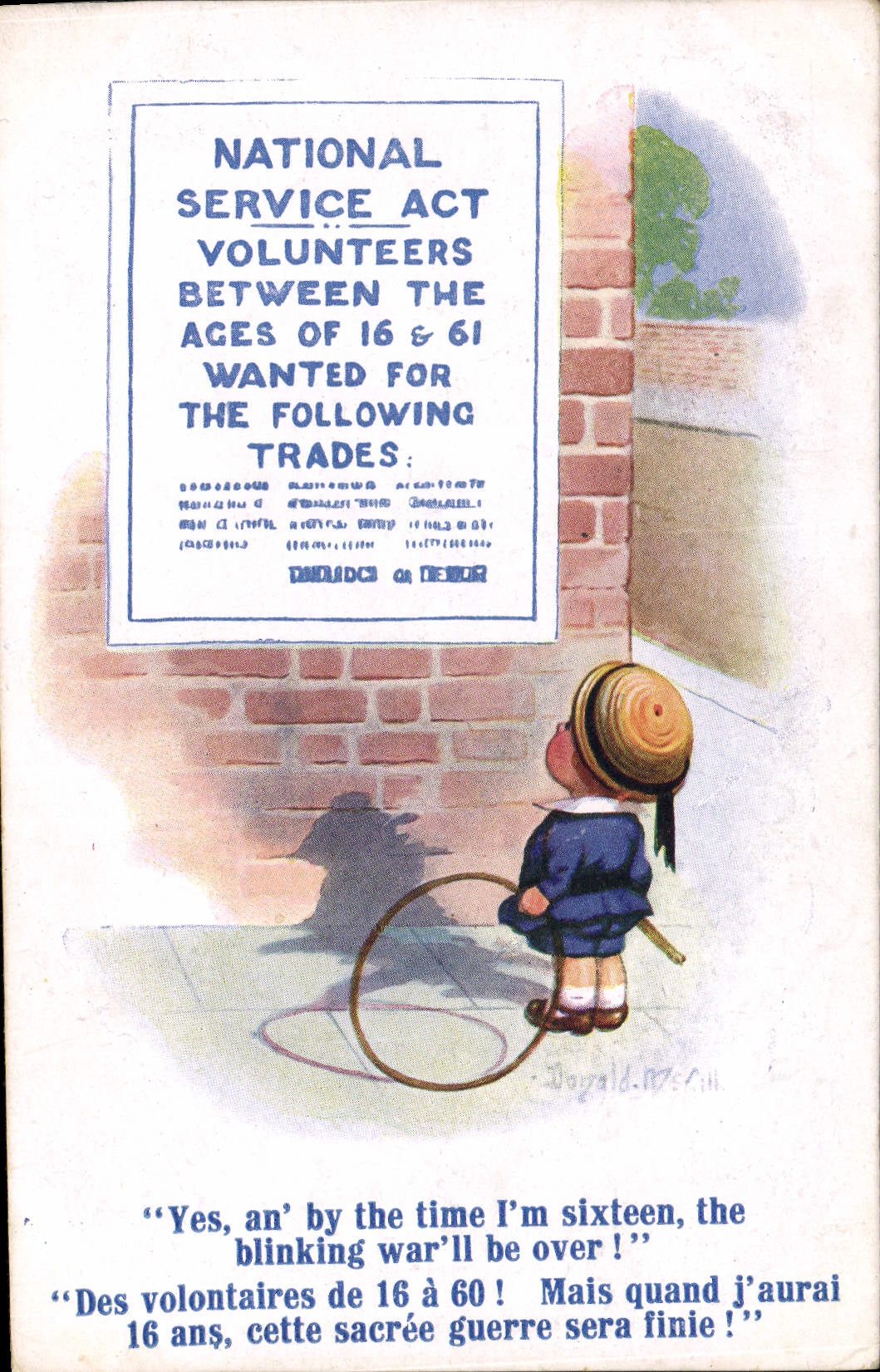 Vintage Postcard Fantasy Illustrator National Child Act Service