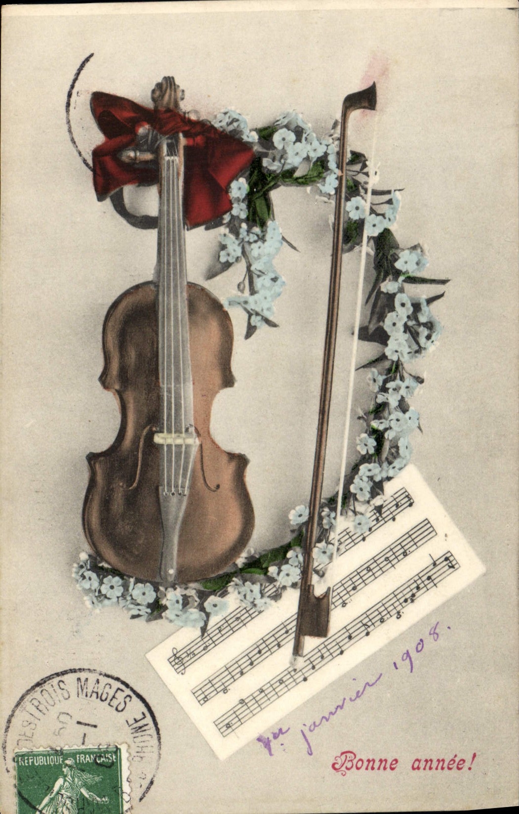 Postal Violín