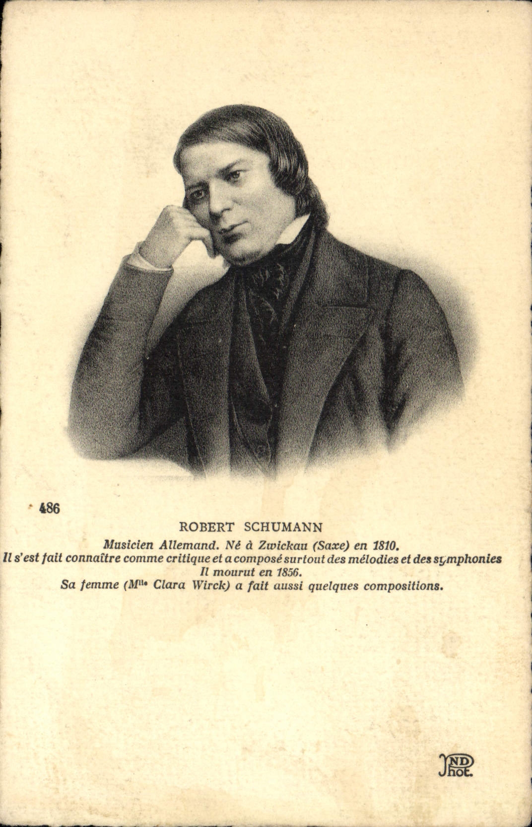 CPA Robert Schumann Musicien allemand
