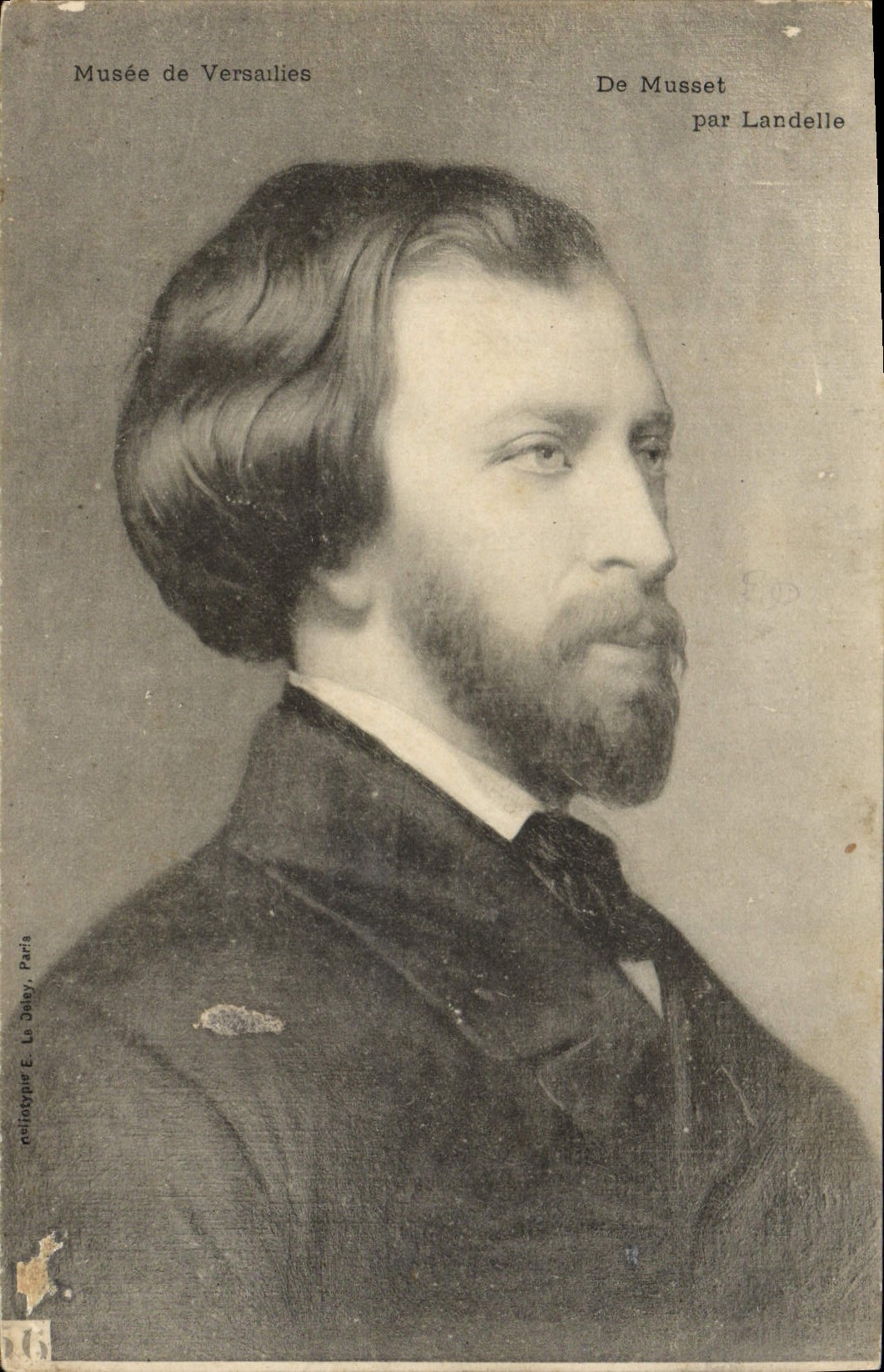 Postal Vagar de Versalles de Musset por Landelle