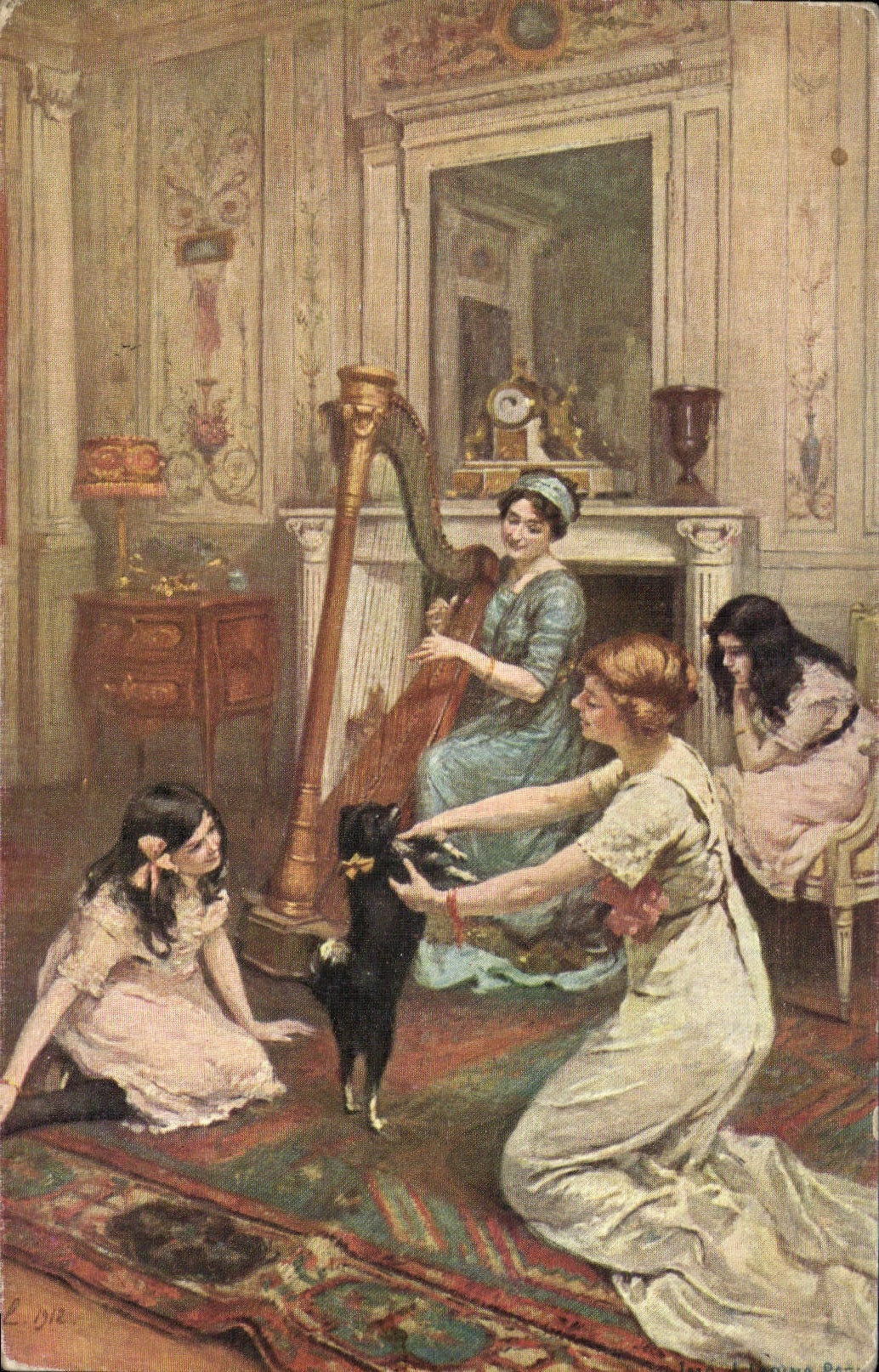 Postal Srta. Hurel la lección de danza