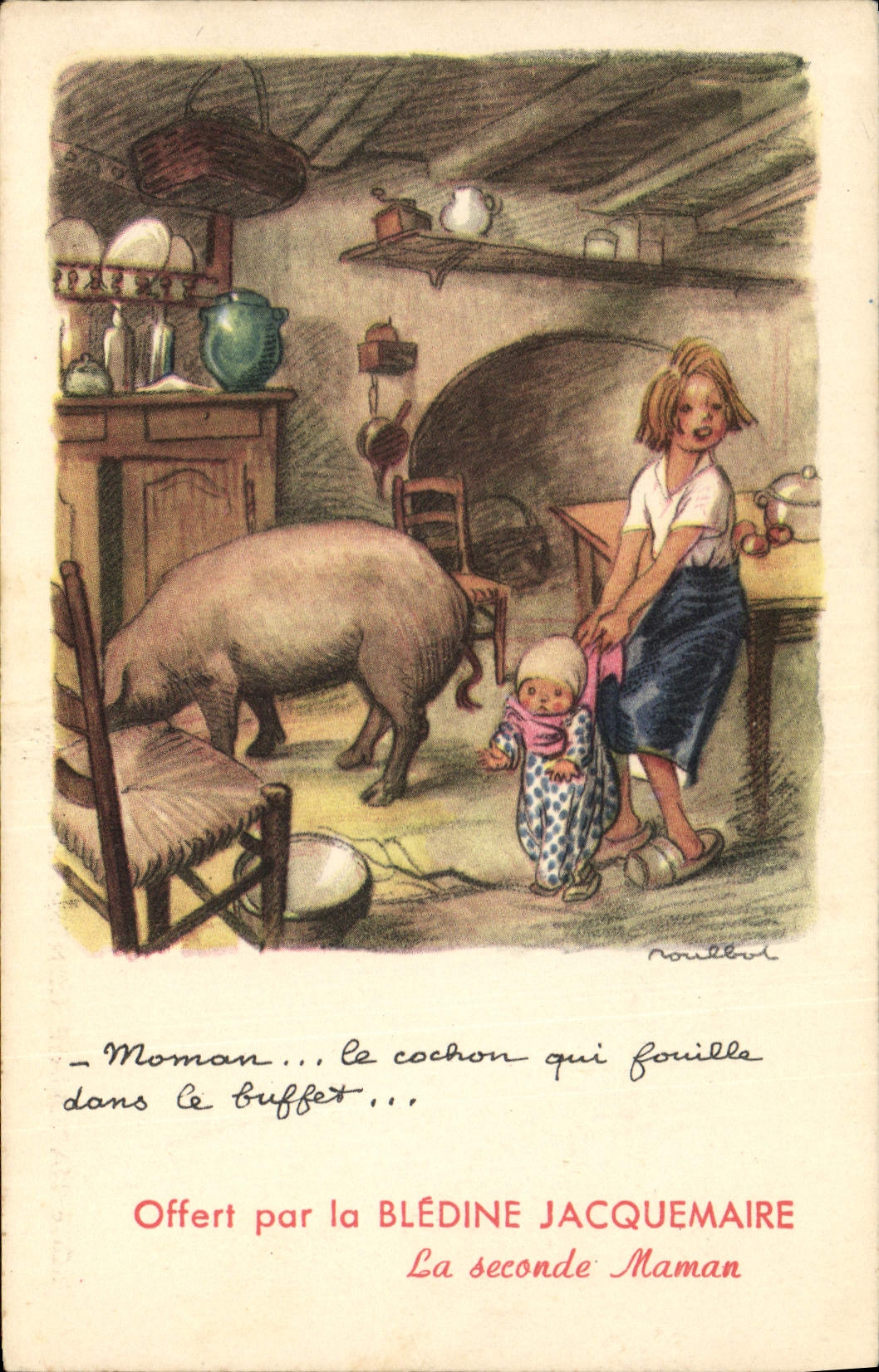 CPA Cochon Porc Illustrateur Poulbot 