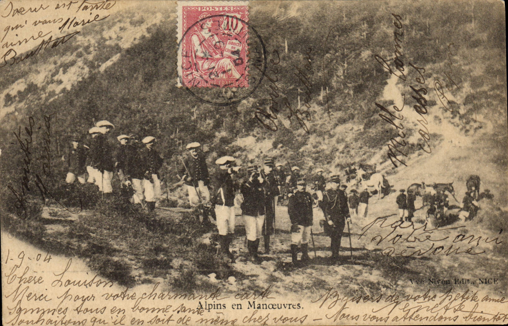 CPA Militaria Chasseurs alpins en manoeuvres