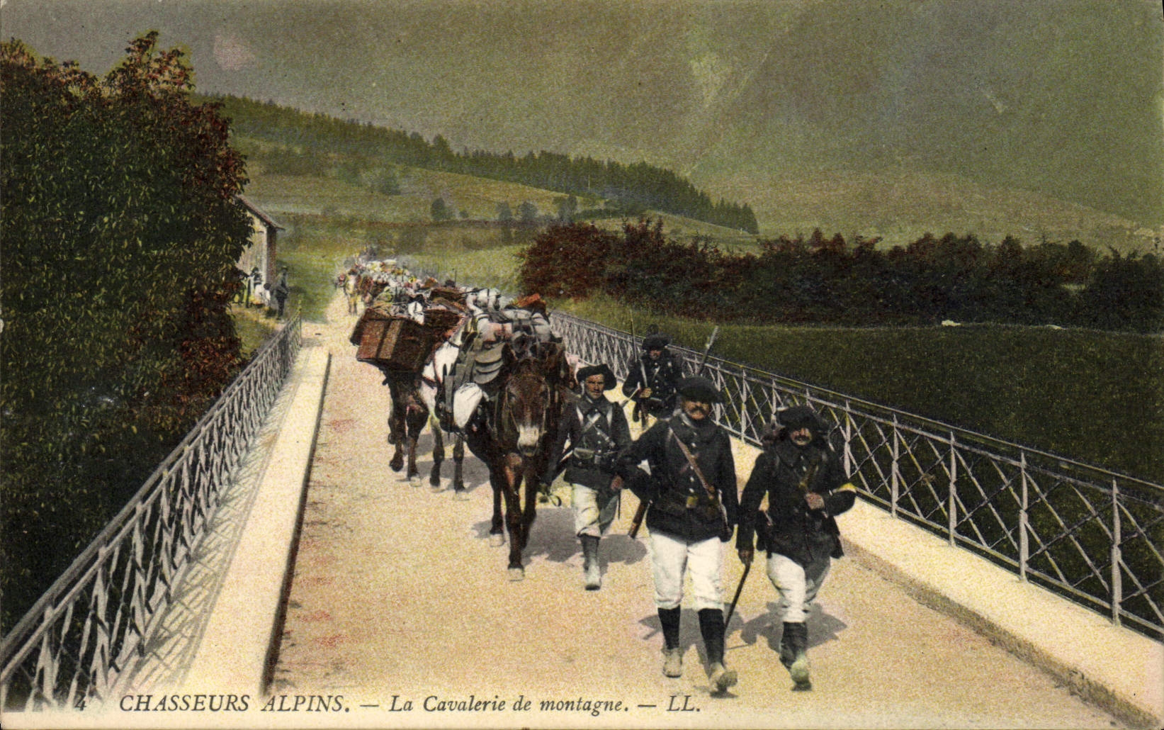 CPA Militaria Chasseurs alpins la cavalerie de montagne