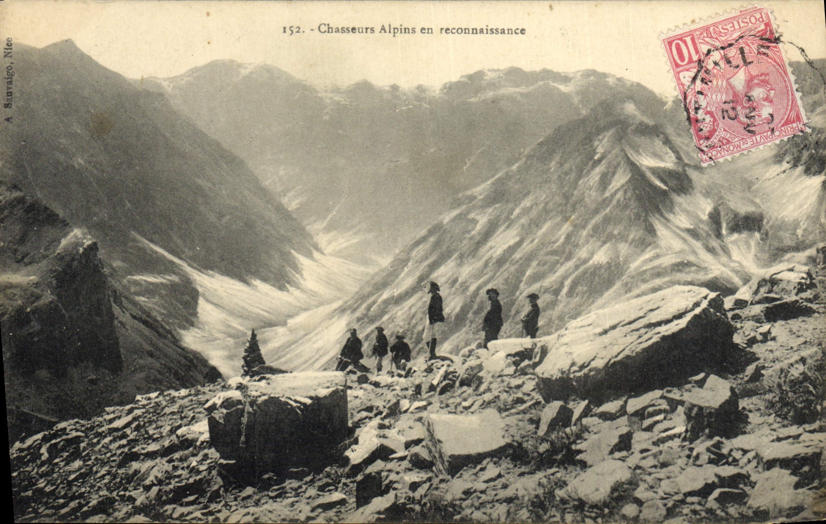 CPA Militaria Chasseurs alpins en reconnaissance