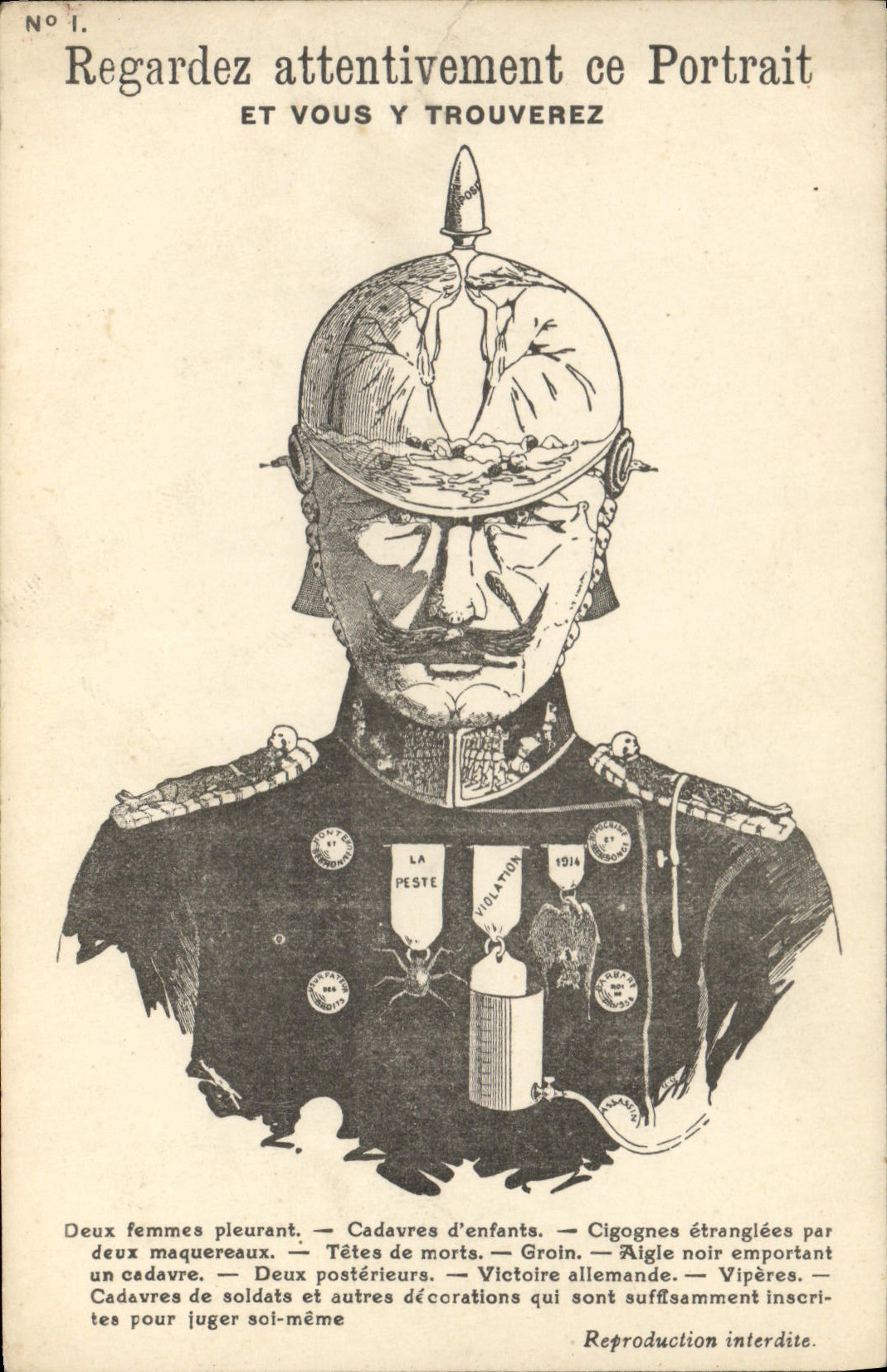 CPA Militaria Retravez attentivement ce portrait et vous y trouverez 