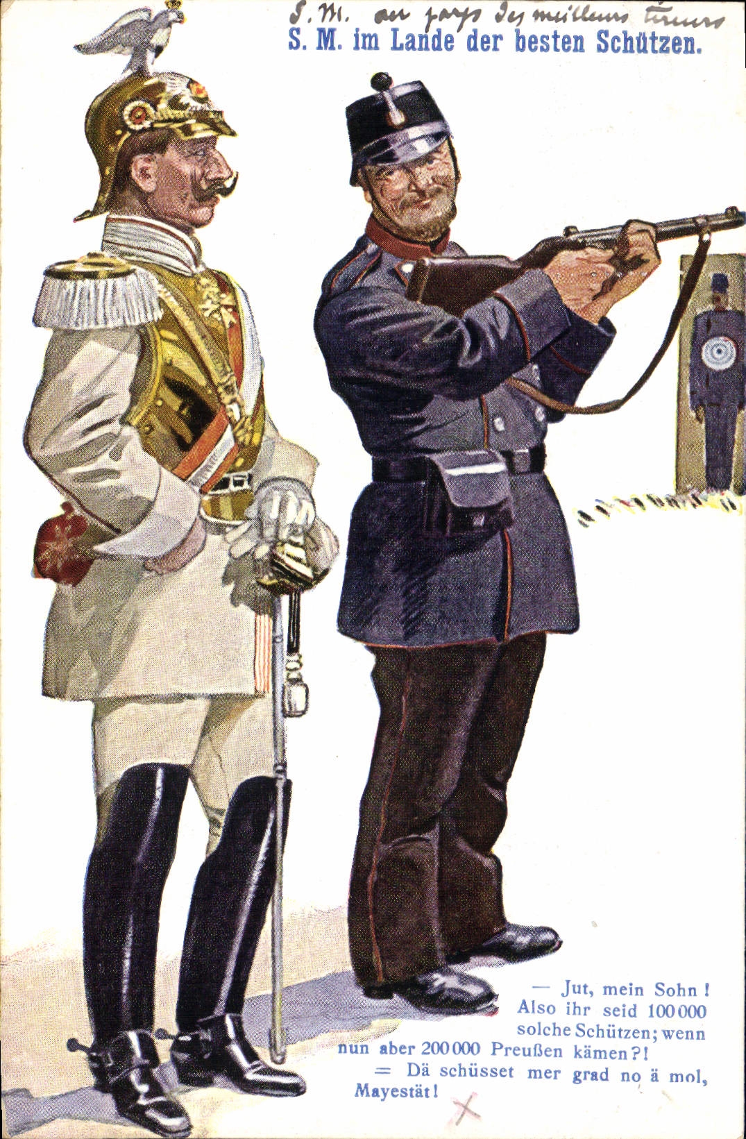 CPA Militaria SM in Lande der besten Schutzen 