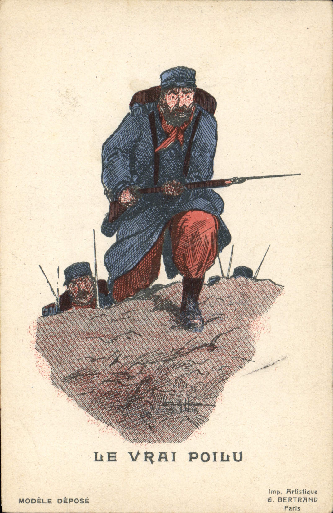 Vintage Postcard Militaria hairy truth