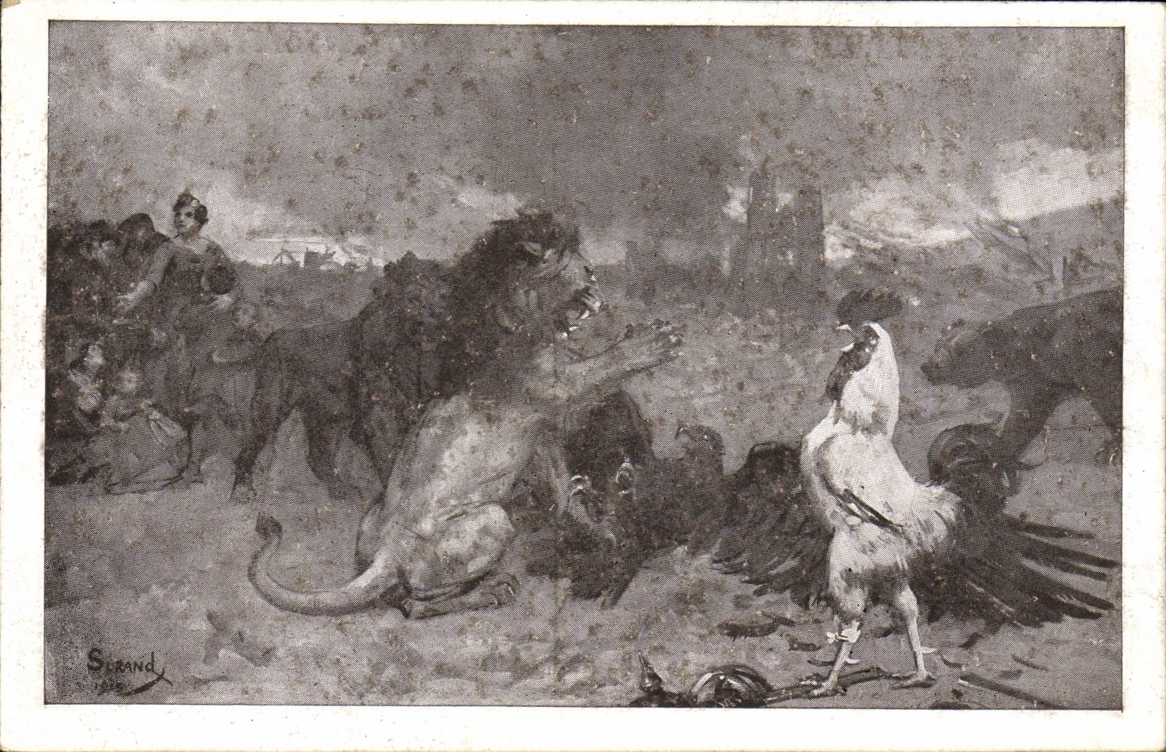 CPA Militaria Secours National Lion Coq Aigle 