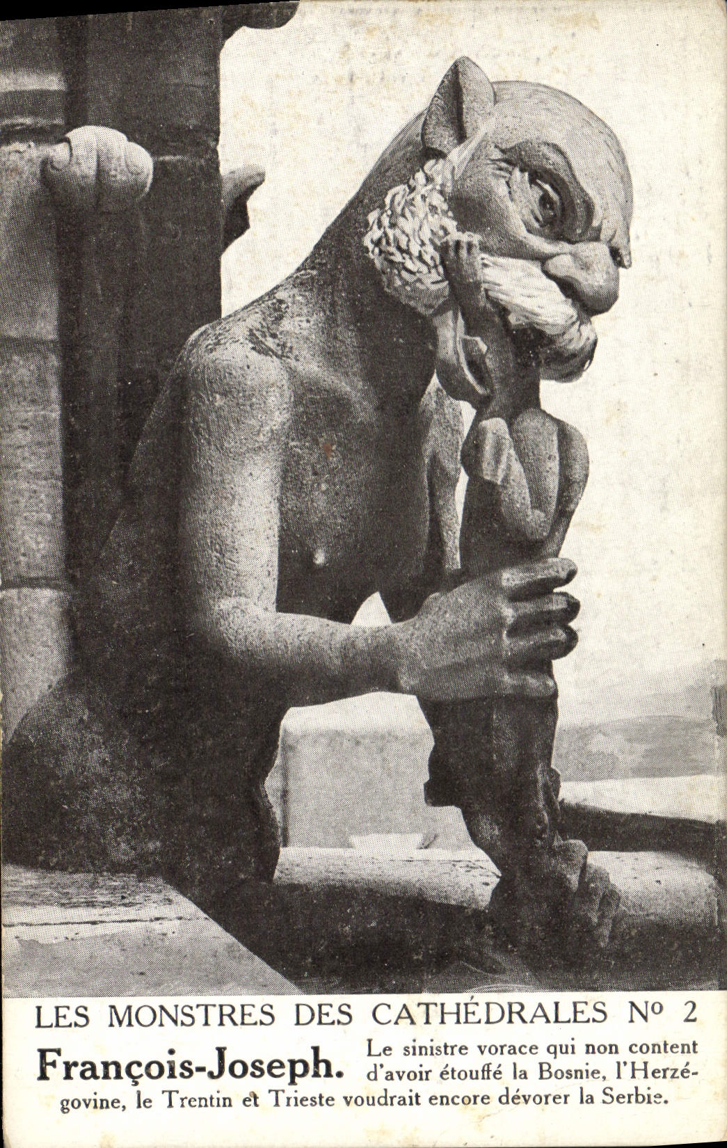Vintage Postcard Militaria the monsters of the cathedrals Gurgles François Joseph