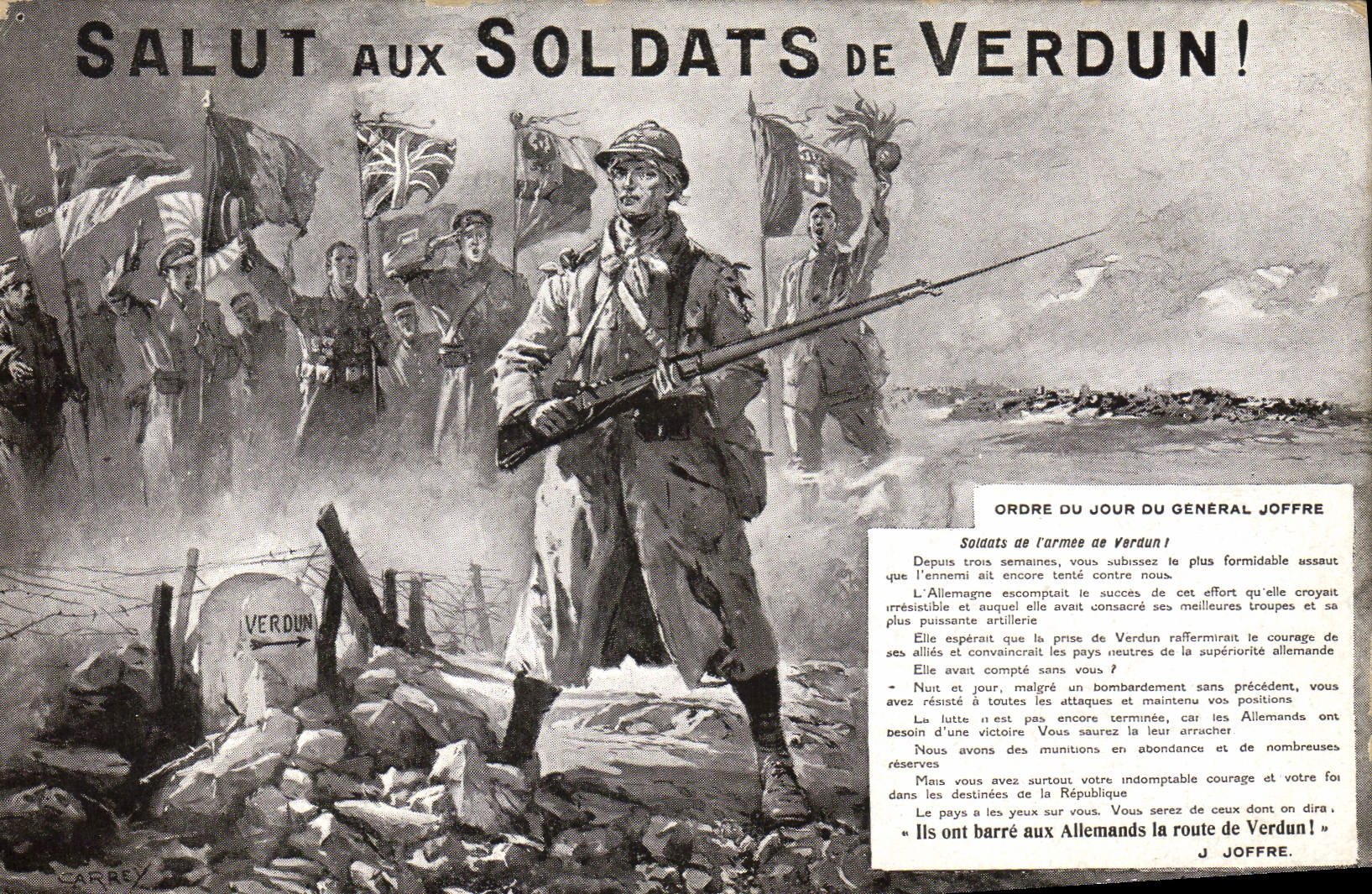 CPA Militaria Salut aux soldats de VErdun ! 