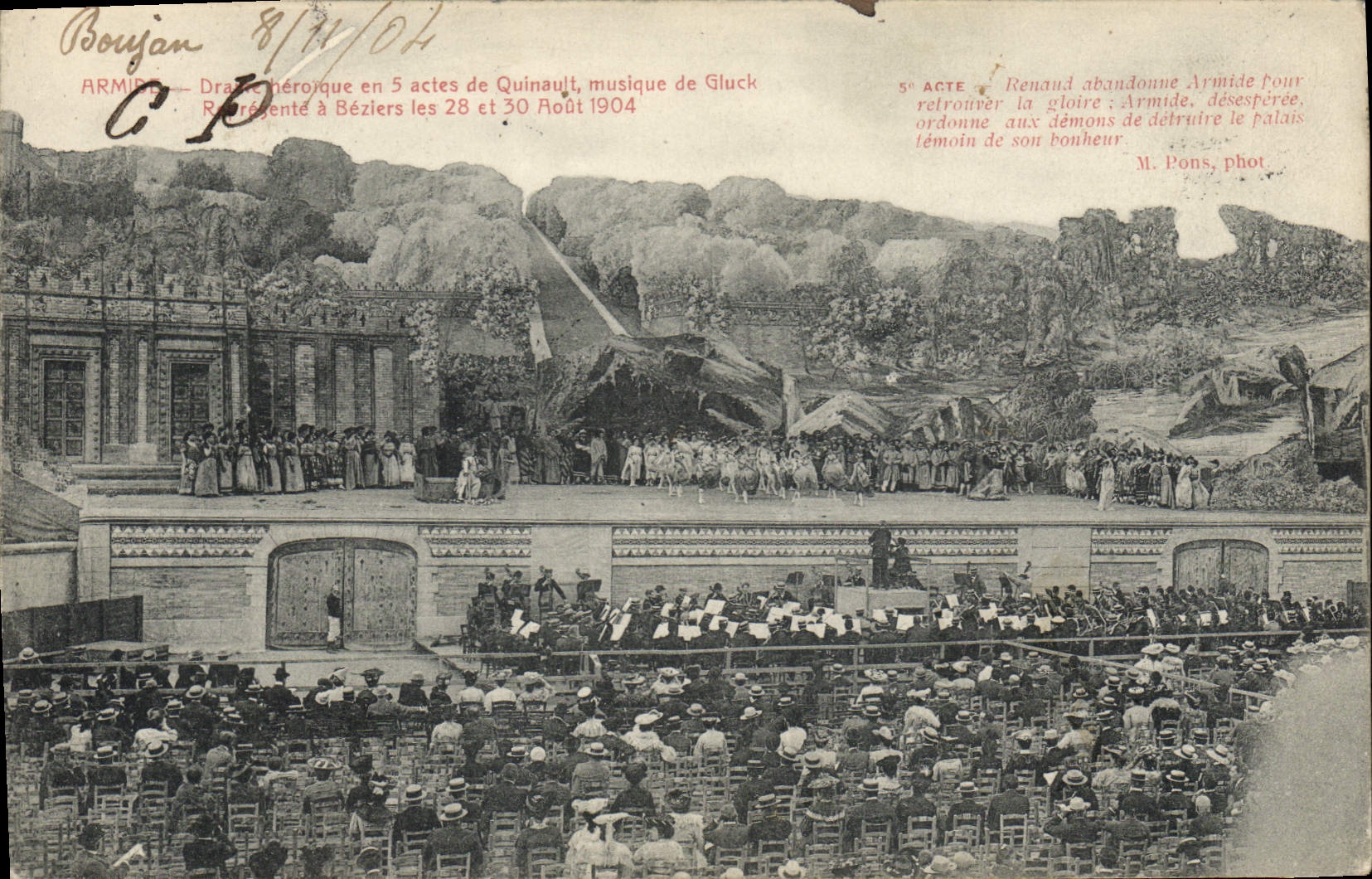 CPA Theatre Armide Drame heroique Quinault Gluck Beziers 1904 